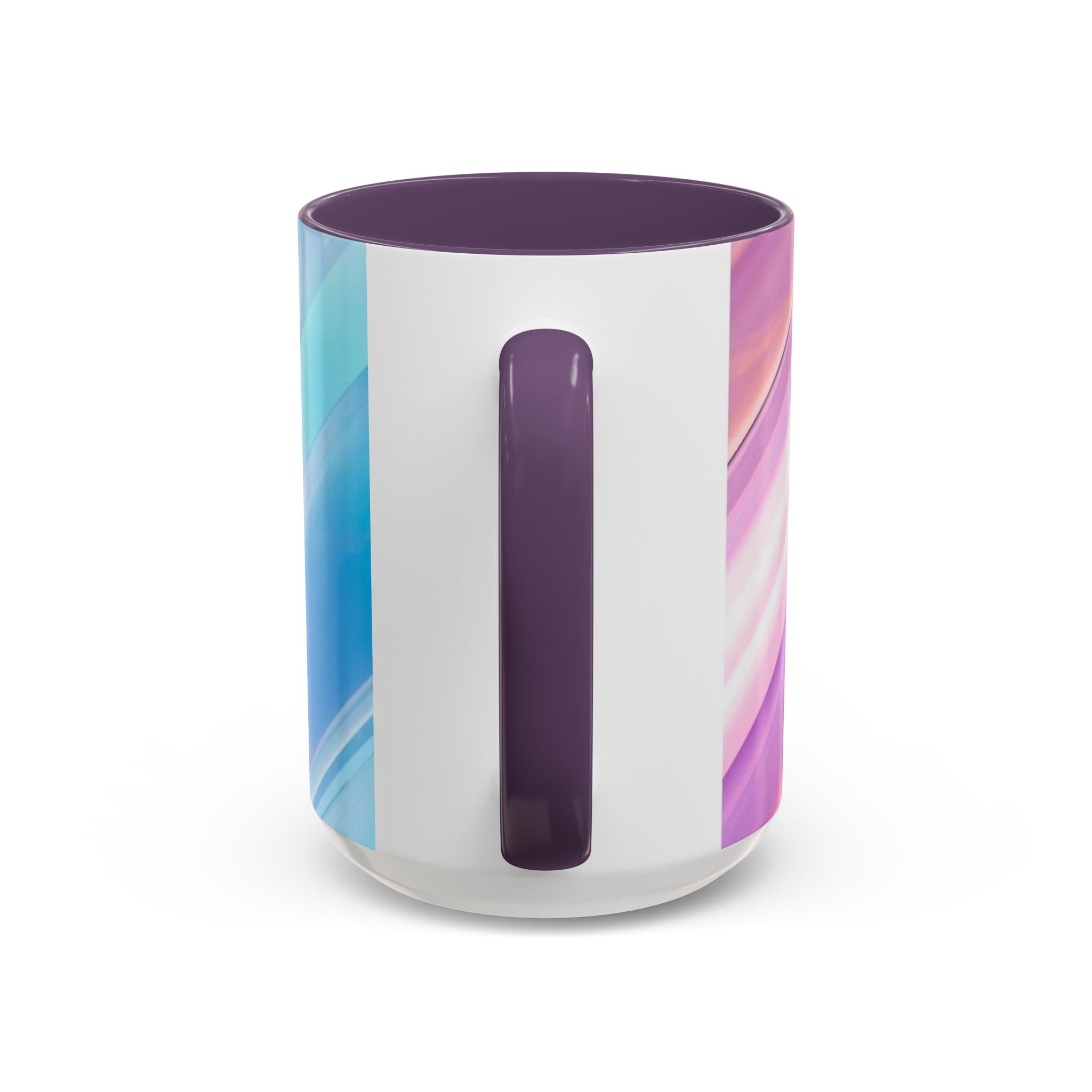 Pastel Swirl Accent Coffee Mug — Iridescent Pink & Blue 11/15oz