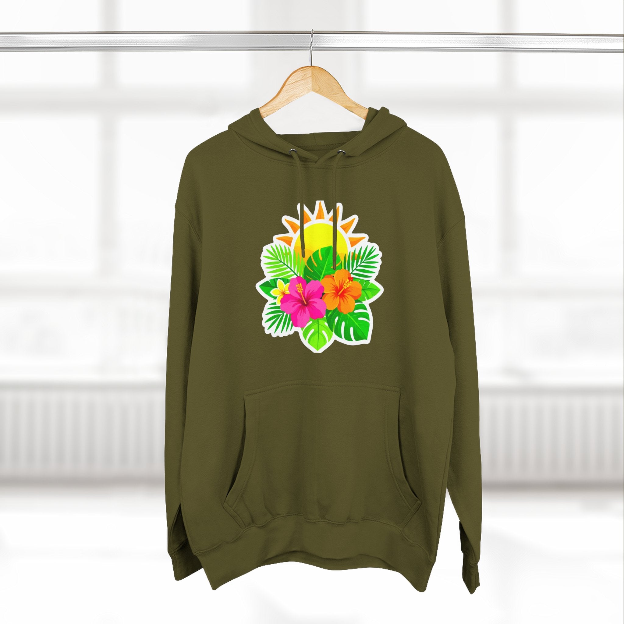Tropical Hibiscus Hoodie — Sun & Palm Floral Pullover