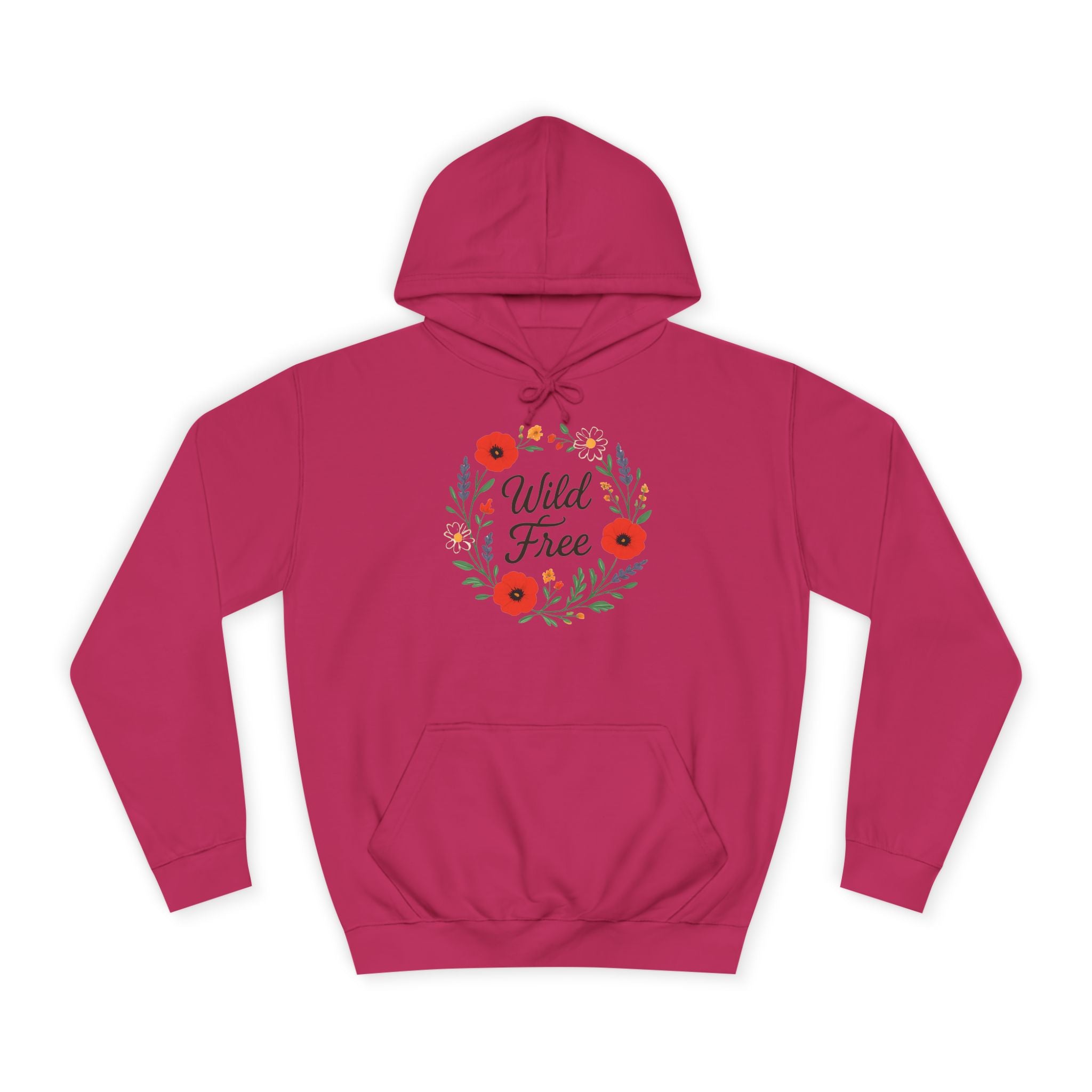 Wild & Free Floral Hoodie — Women's Boho Inspirational Sweatshirt