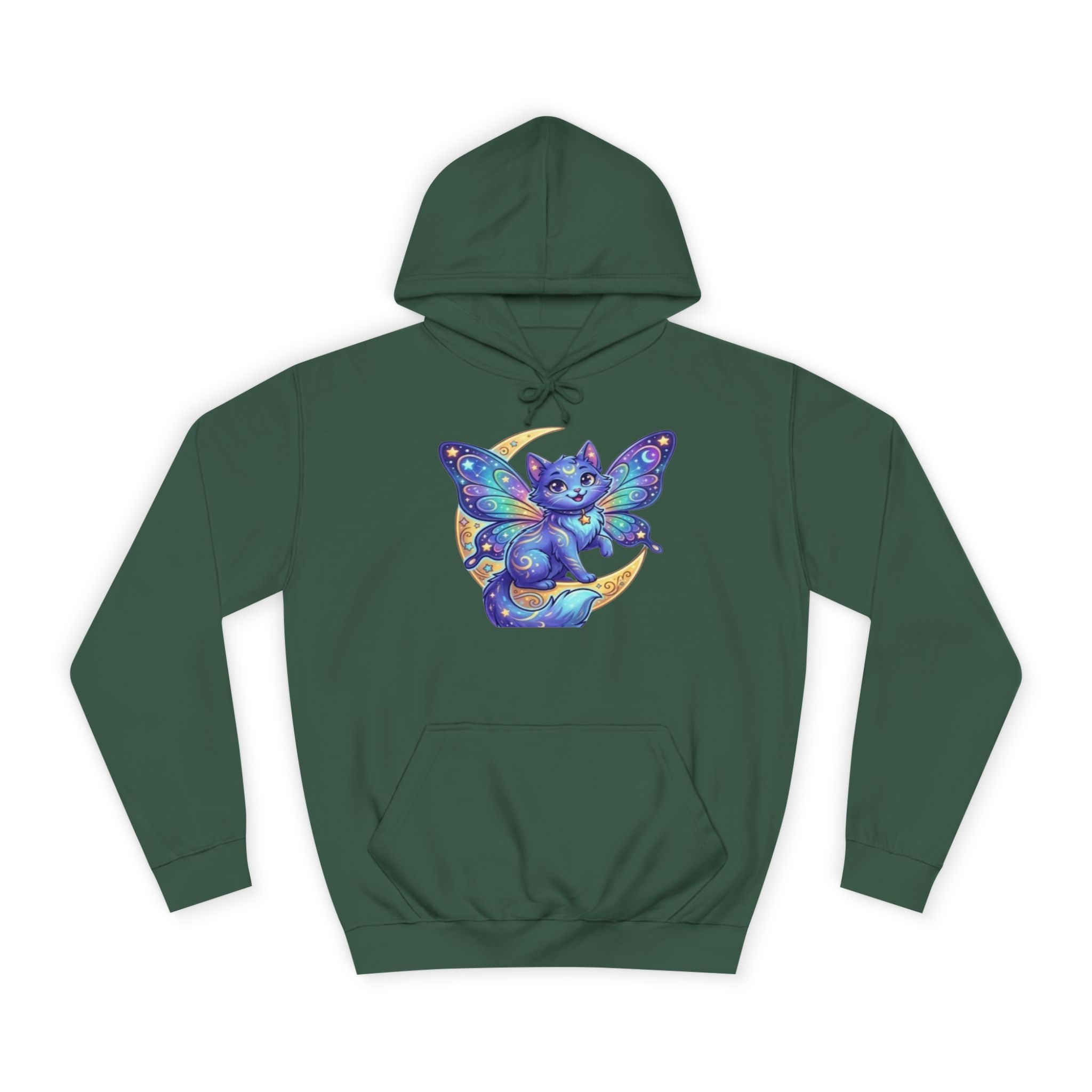 Butterfly Cat Hoodie — Cosmic Purple Kitty Graphic Pullover