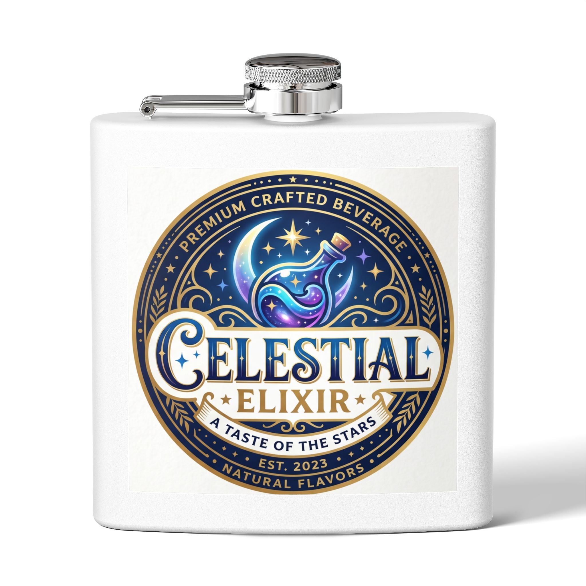 Flask — Celestial Elixir Stainless Steel 6oz Hip Flask