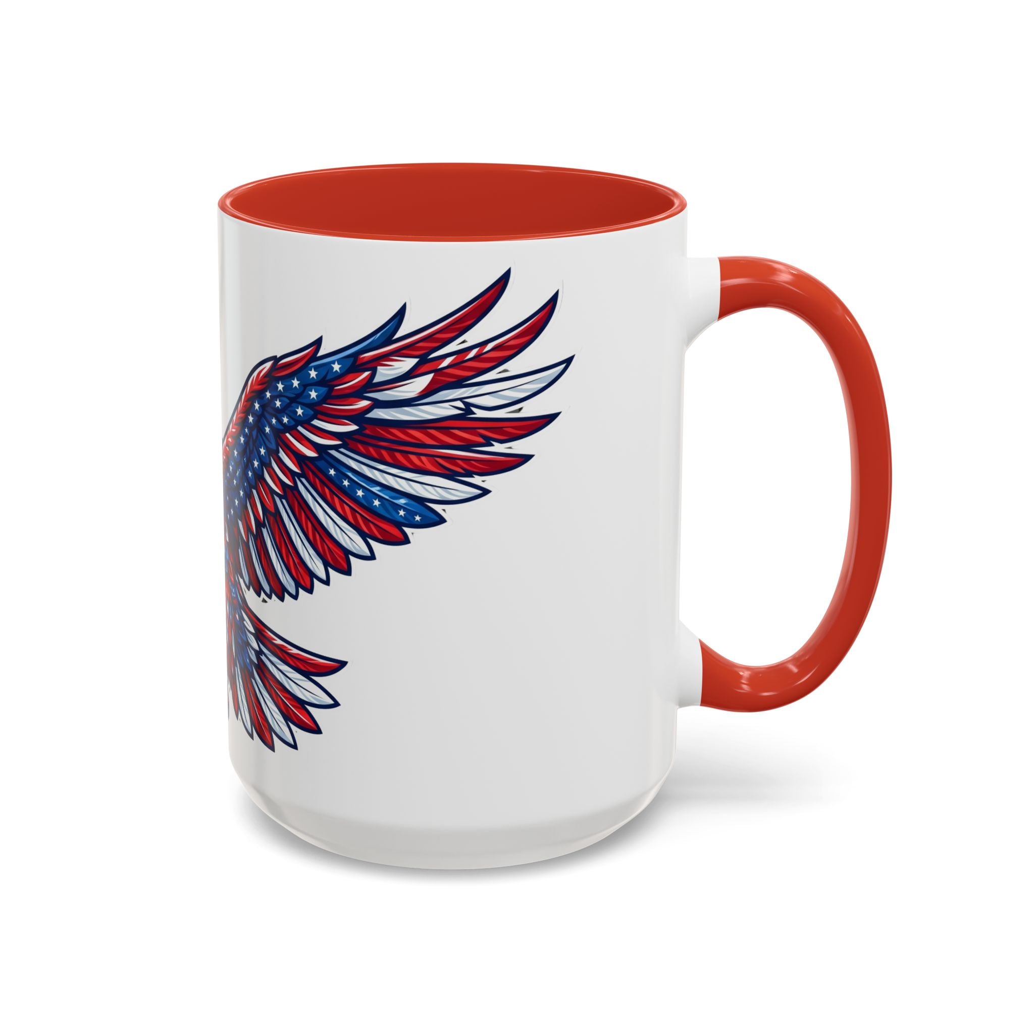 Patriotic Eagle Accent Coffee Mug — Red White & Blue Flying Eagle (11/15oz)