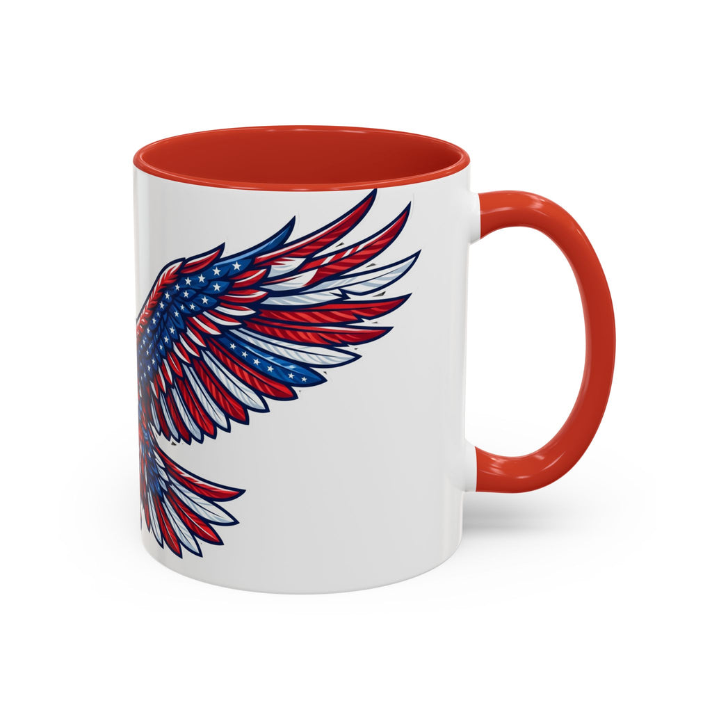 Patriotic Eagle Accent Coffee Mug — Red White & Blue Flying Eagle (11/15oz)