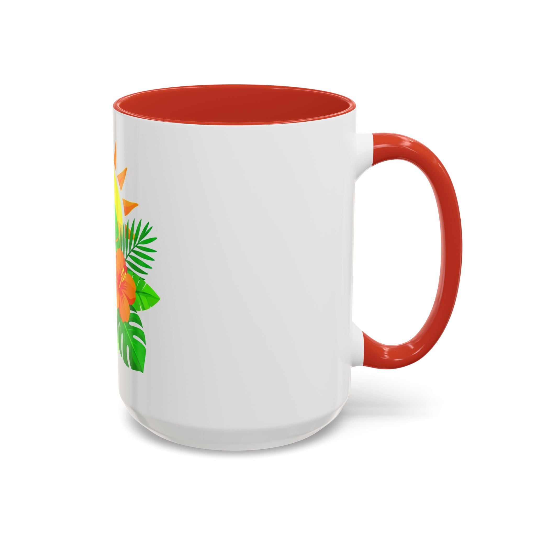 Tropical Sunrise Coffee Mug — Hibiscus Floral Travel Coffee Cup (11/15oz)