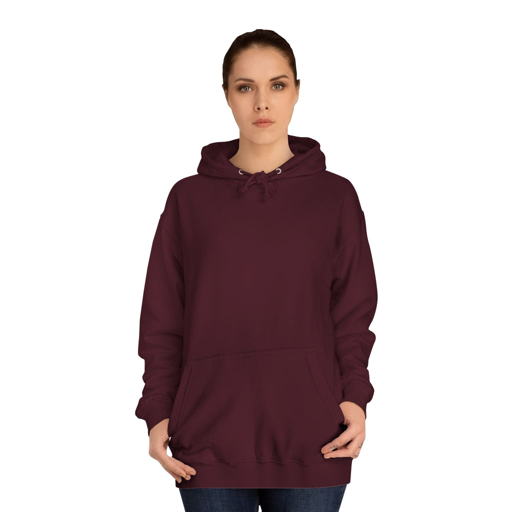 College Hoodie — Retro Sticky Notes Back Print, Cute Study Vibes