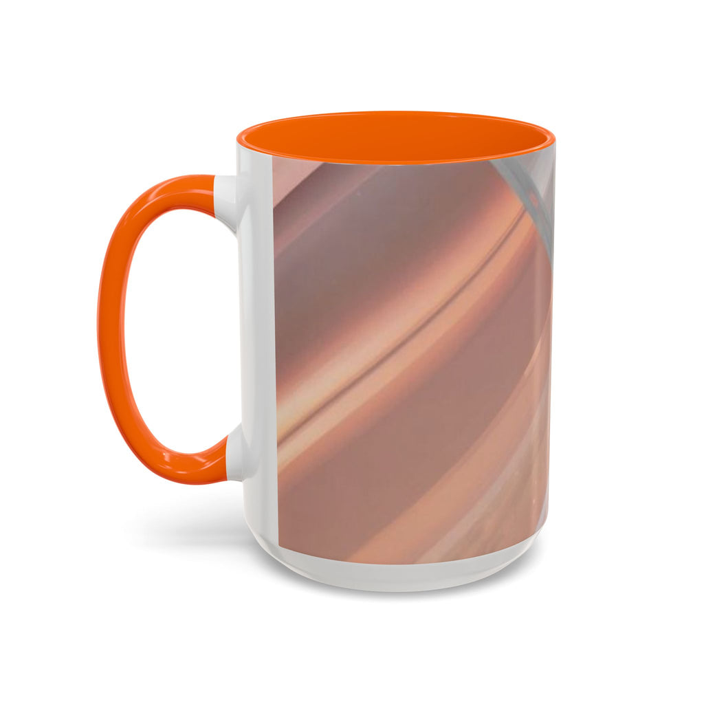 Abstract Peach Swirl Accent Coffee Mug — Modern Aesthetic Ceramic Mug