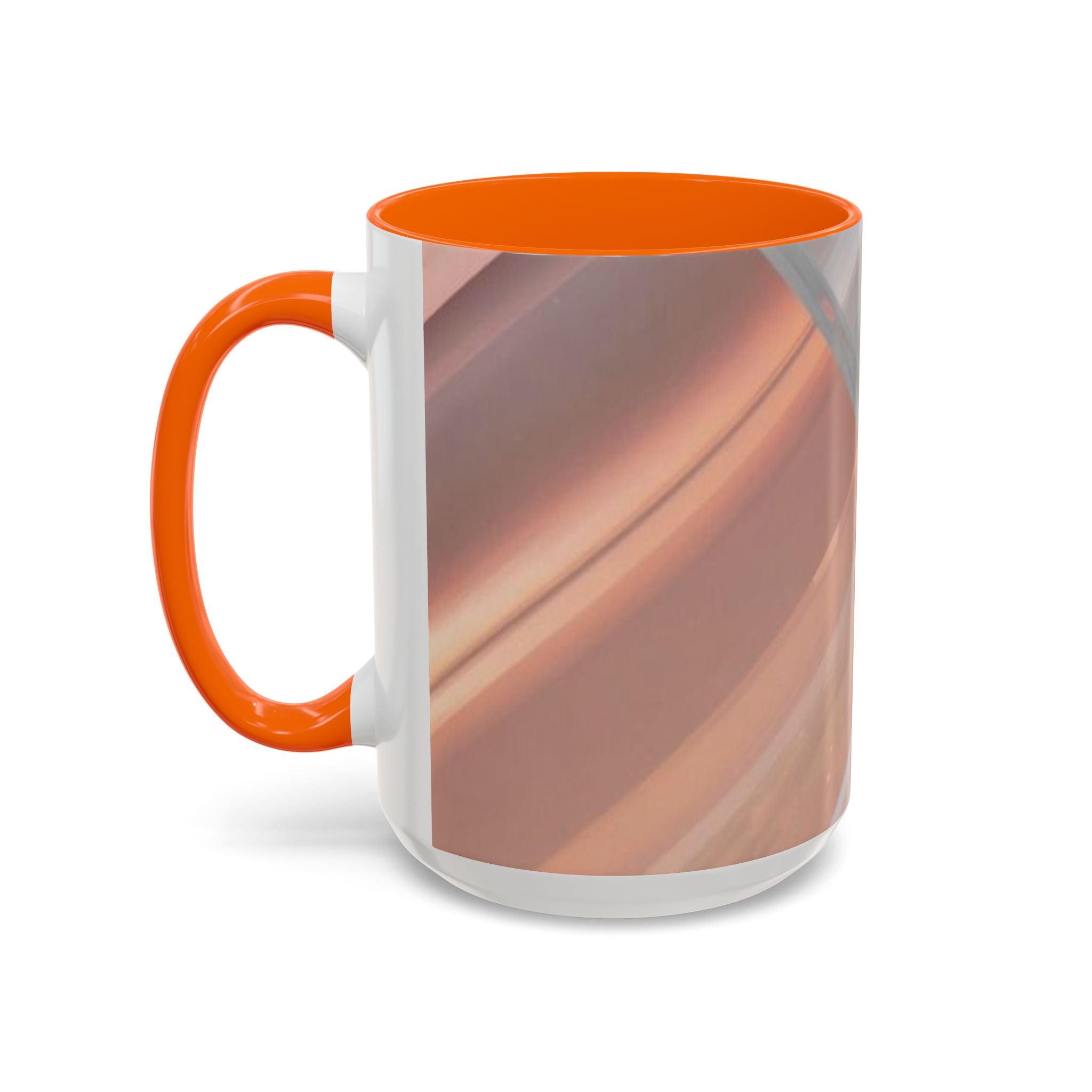 Abstract Peach Swirl Accent Coffee Mug — Modern Aesthetic Ceramic Mug