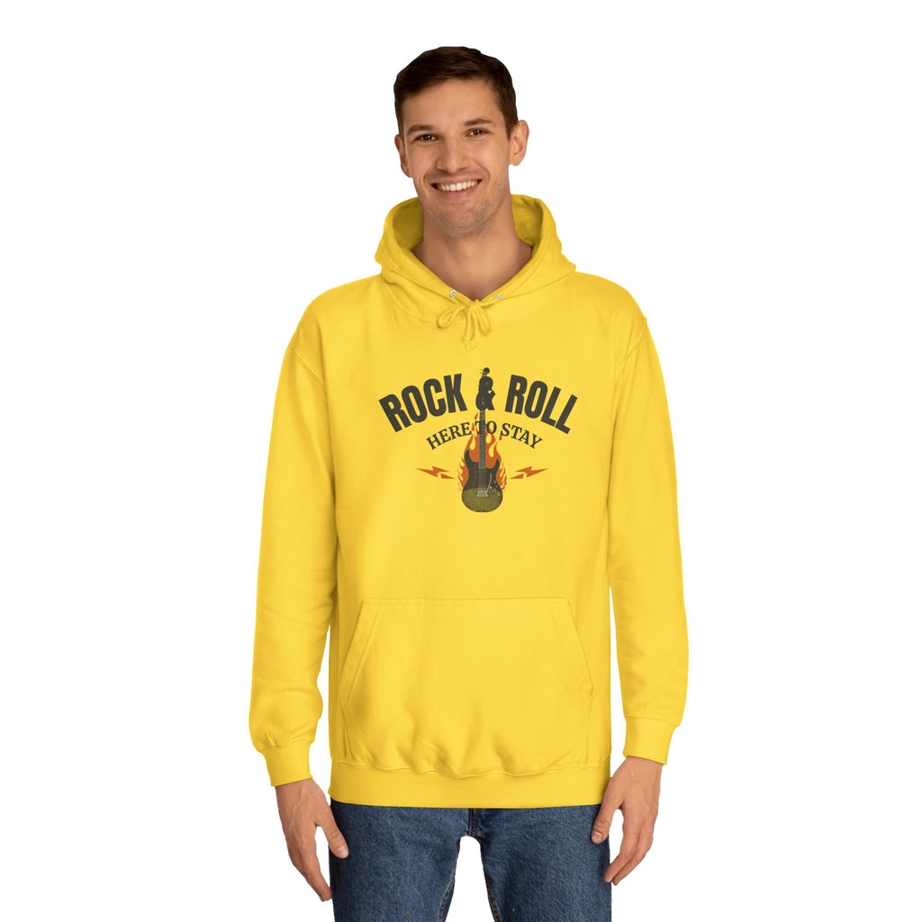 Rock & Roll Flame Guitar Hoodie — Vintage Music College Sweatshirt