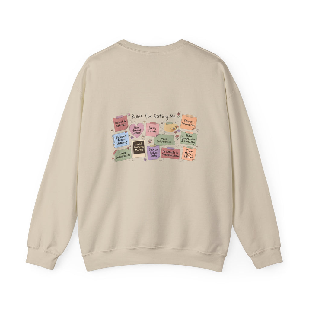 Crewneck Sweatshirt — Back Graphic Positive Notes Design ("A Place For Everyone Here")