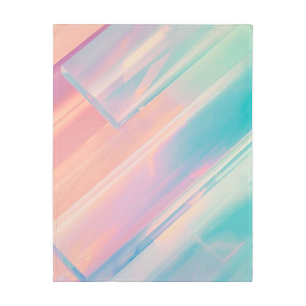 Pastel Prism Velveteen Blanket — Soft Microfiber Throw with Abstract Gradient Design