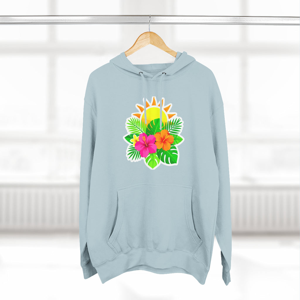 Tropical Hibiscus Hoodie — Sun & Palm Floral Pullover