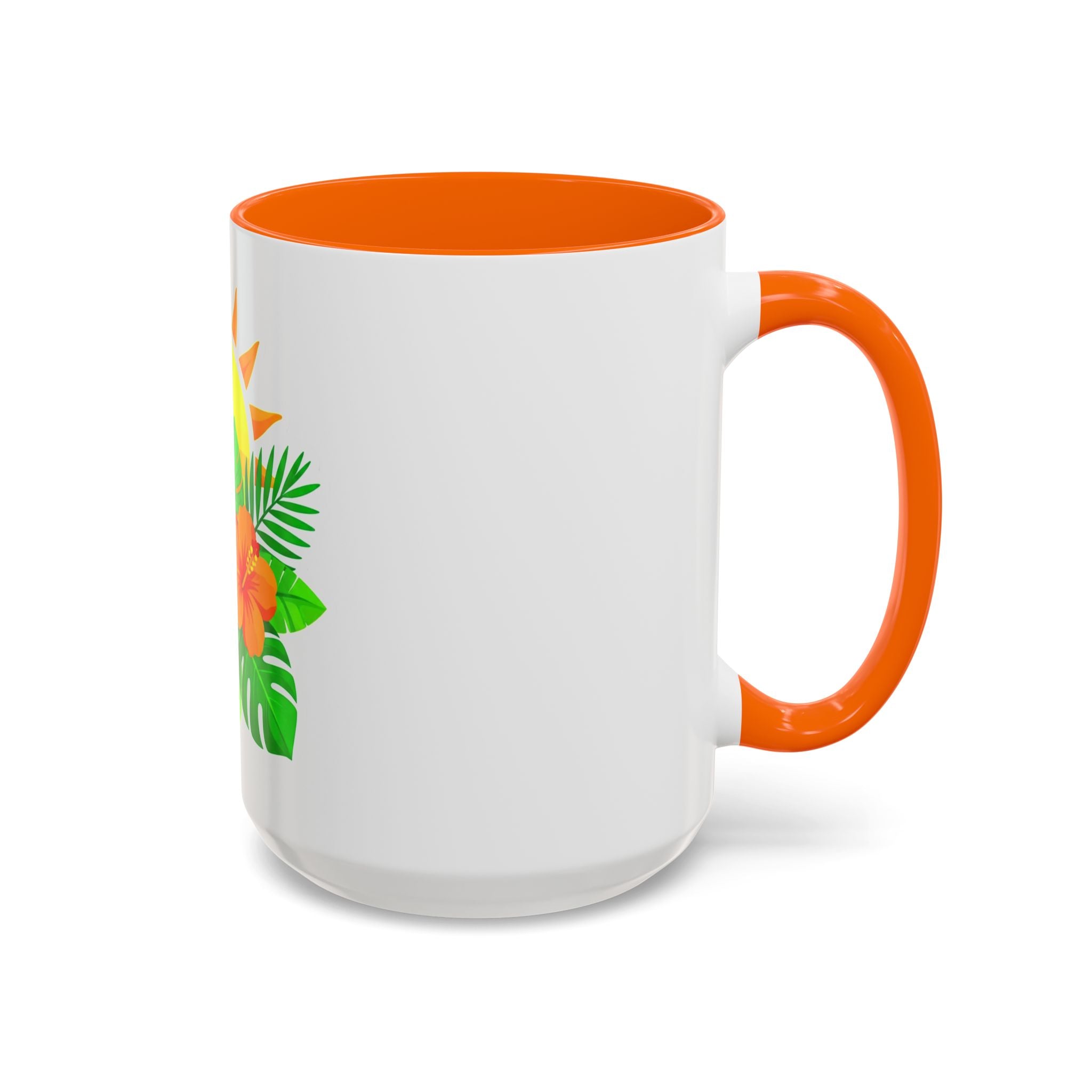 Tropical Sunrise Coffee Mug — Hibiscus Floral Travel Coffee Cup (11/15oz)