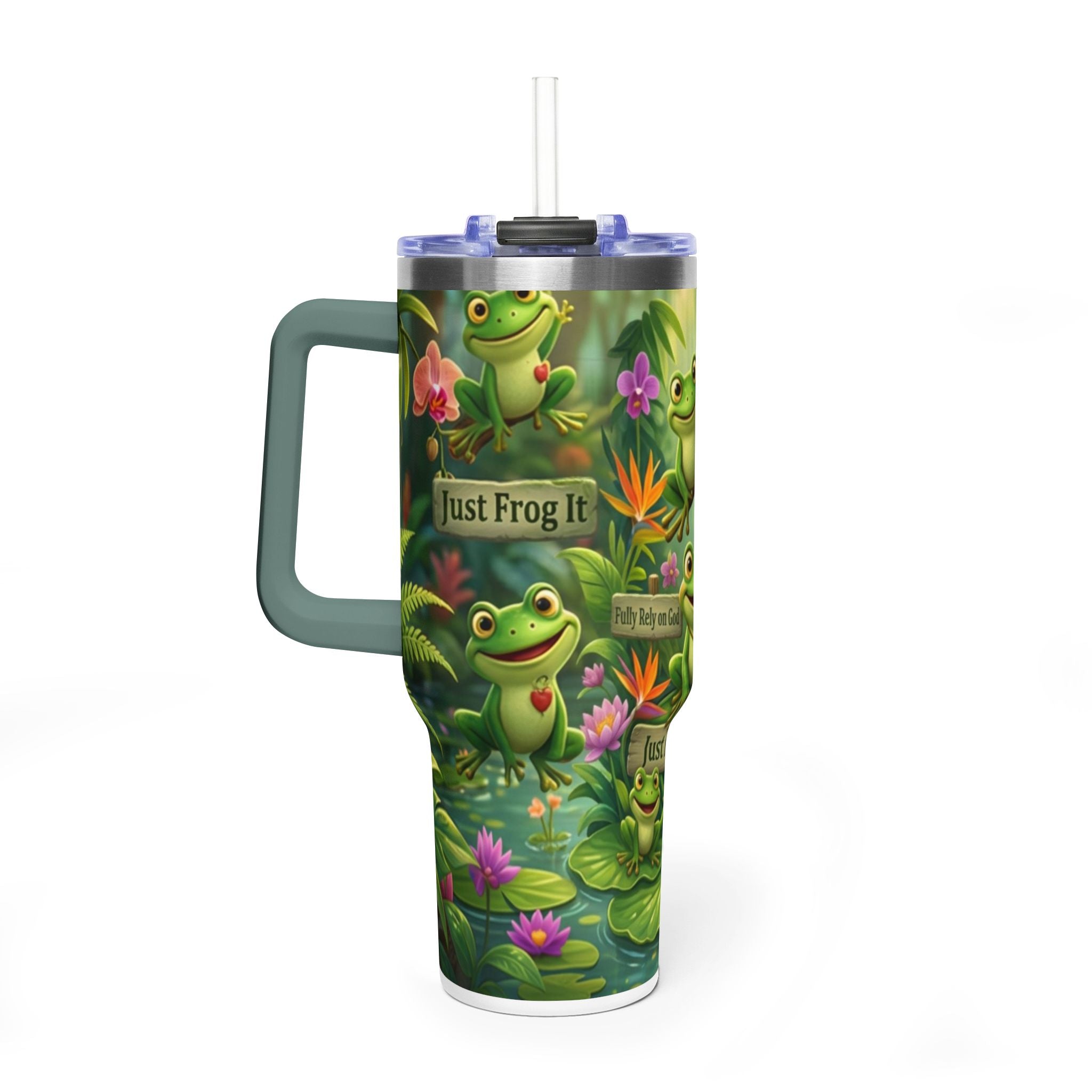 40oz Frog Tumbler – 'Just Frog It' Thermal Travel Cup