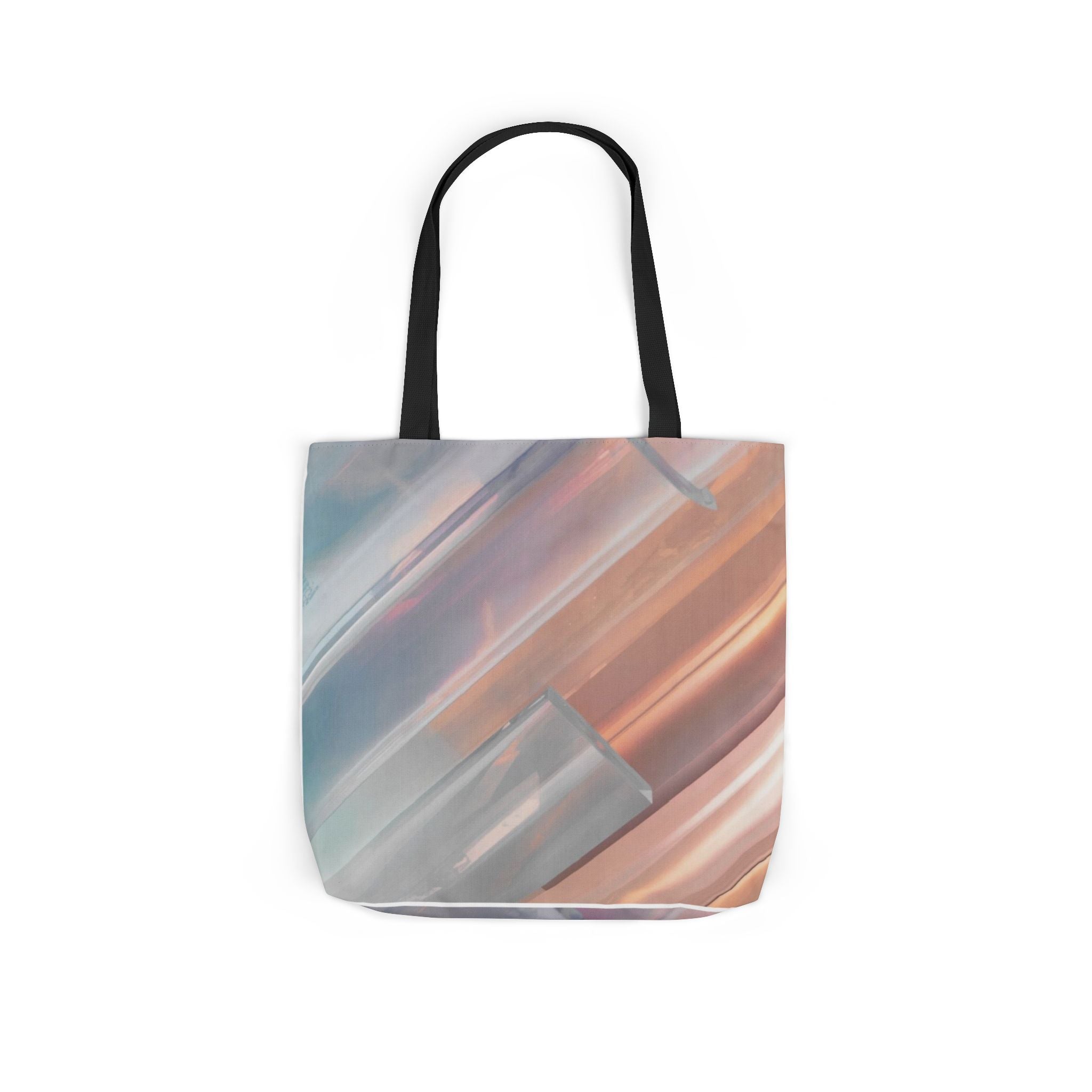 Abstract Pastel Brushstroke Canvas Tote — Artistic Watercolor Shoulder Bag