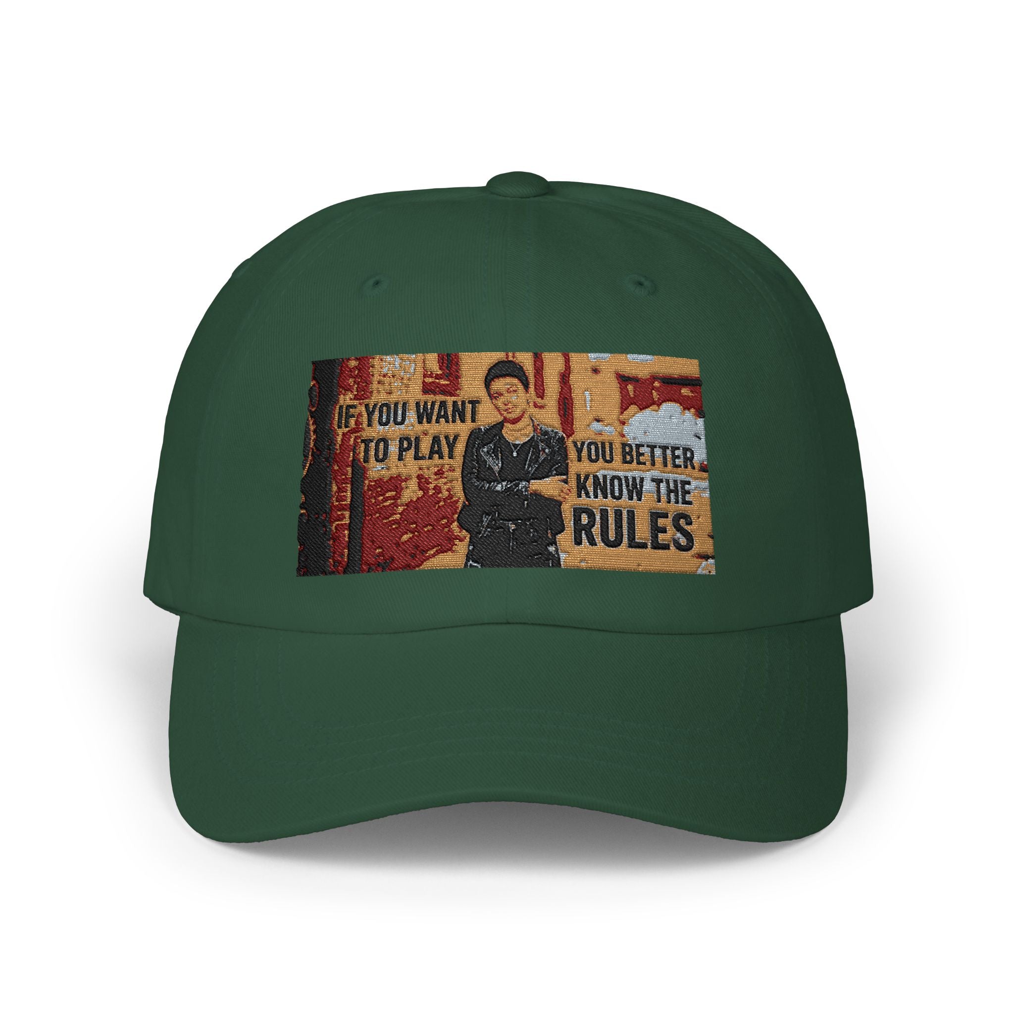 Dad Cap – "You Want to Play? You Better Know the Rules" Vintage Street Art Embroidered Hat