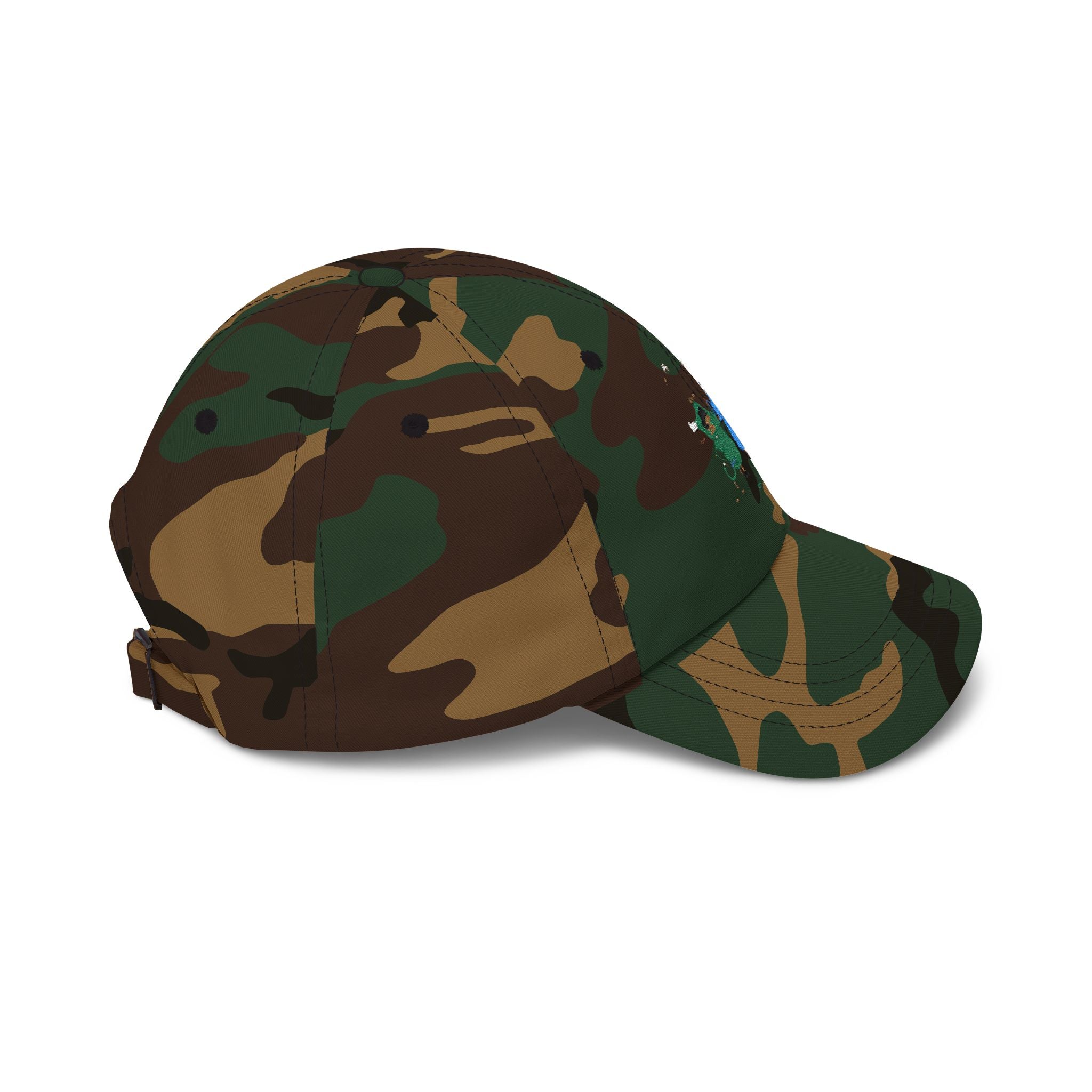 Dad Cap — Cute Watercolor Rain Kids Design (Blue & Green)