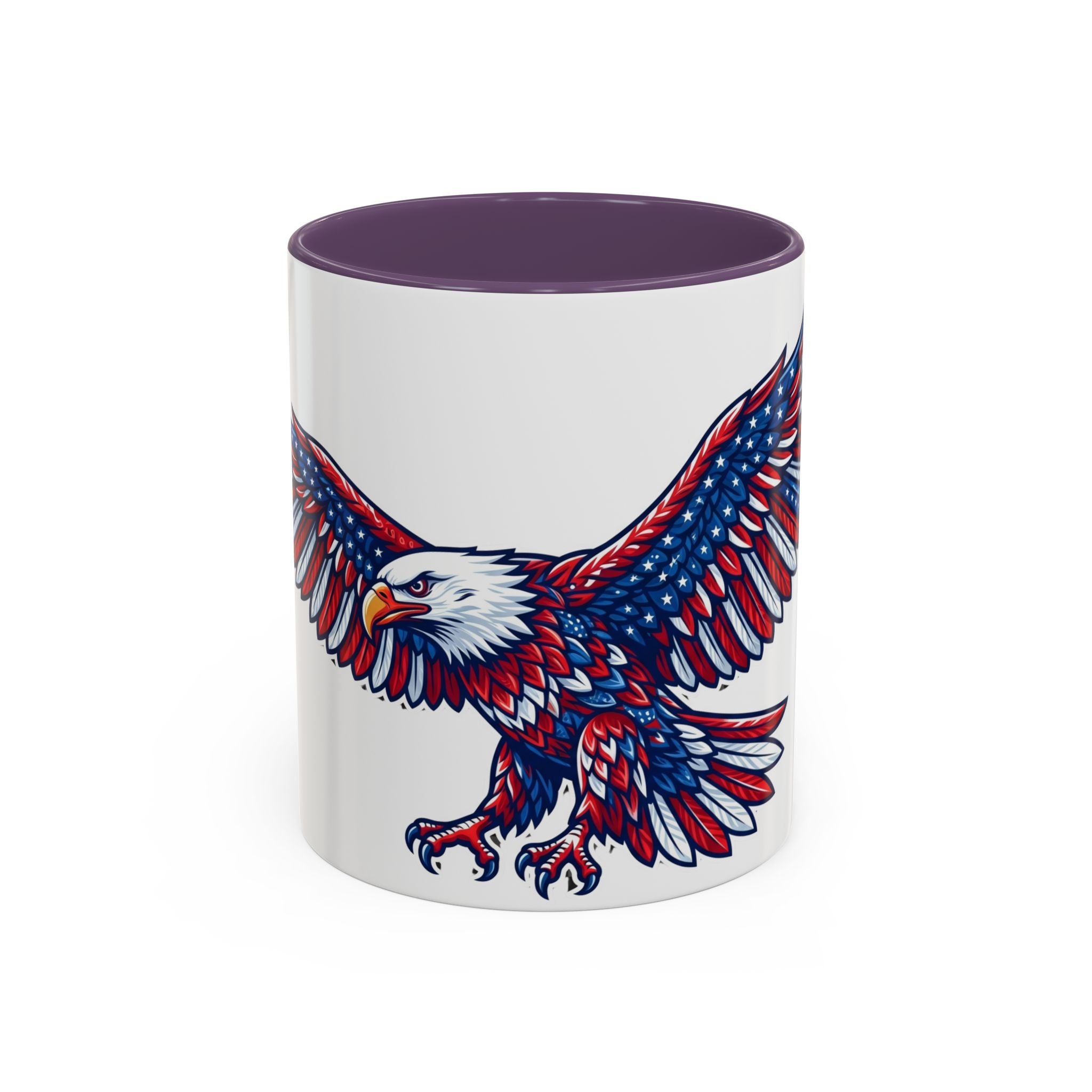 Patriotic Eagle Accent Coffee Mug — Red White & Blue Flying Eagle (11/15oz)