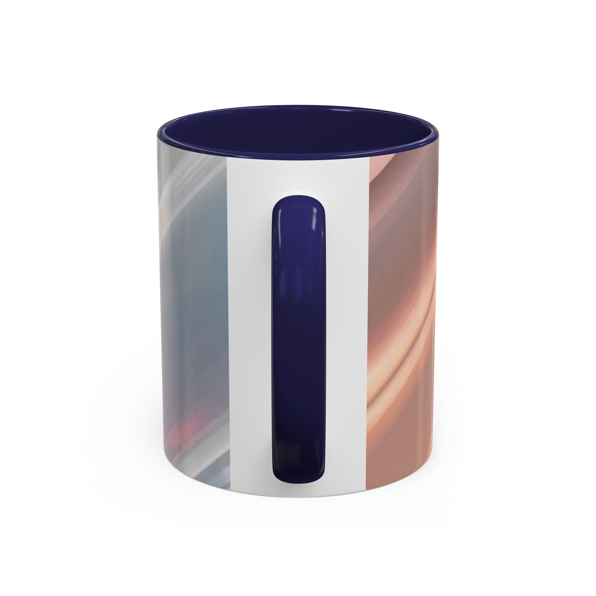 Abstract Peach Swirl Accent Coffee Mug — Modern Aesthetic Ceramic Mug