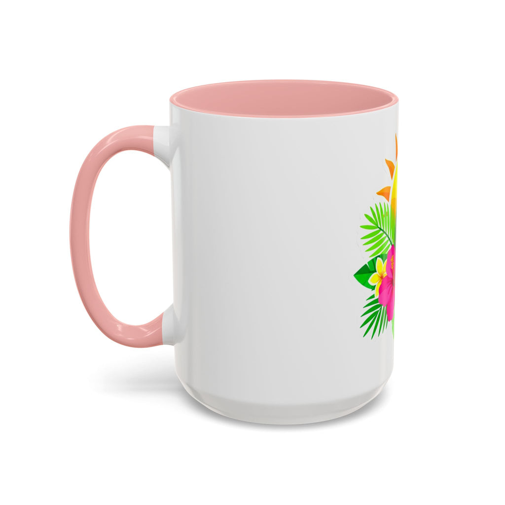 Tropical Sunrise Coffee Mug — Hibiscus Floral Travel Coffee Cup (11/15oz)