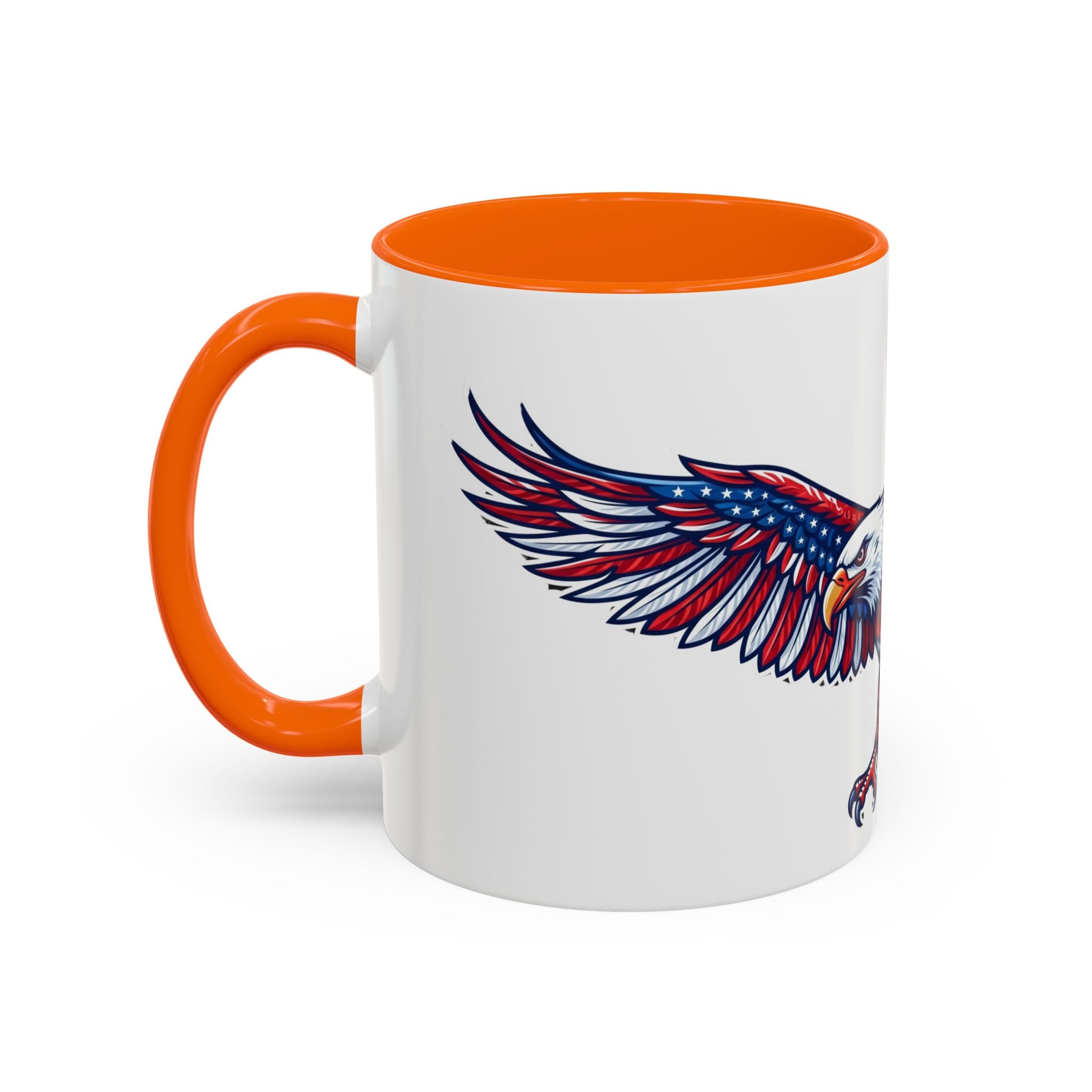 Patriotic Eagle Accent Coffee Mug — Red White & Blue Flying Eagle (11/15oz)