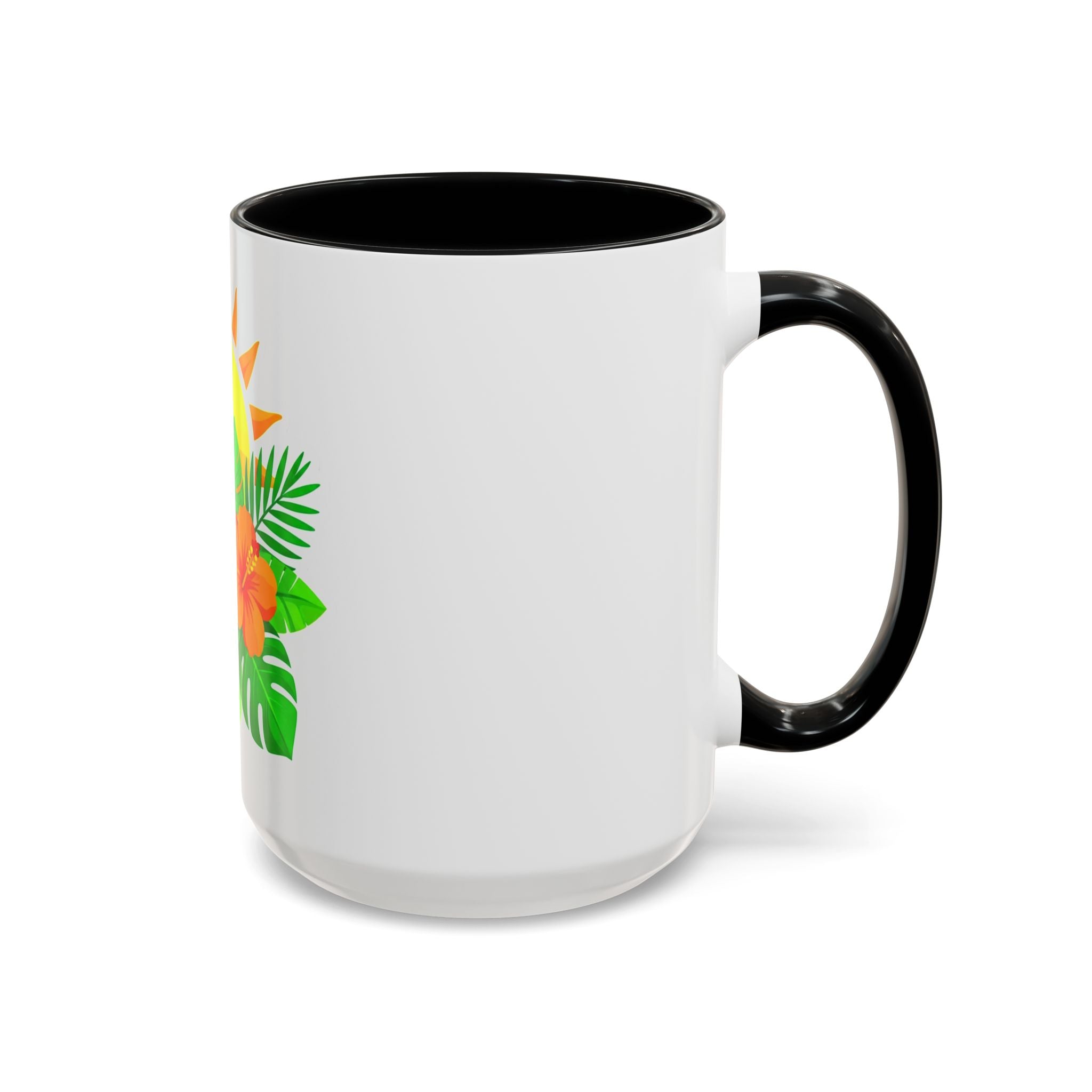 Tropical Sunrise Coffee Mug — Hibiscus Floral Travel Coffee Cup (11/15oz)