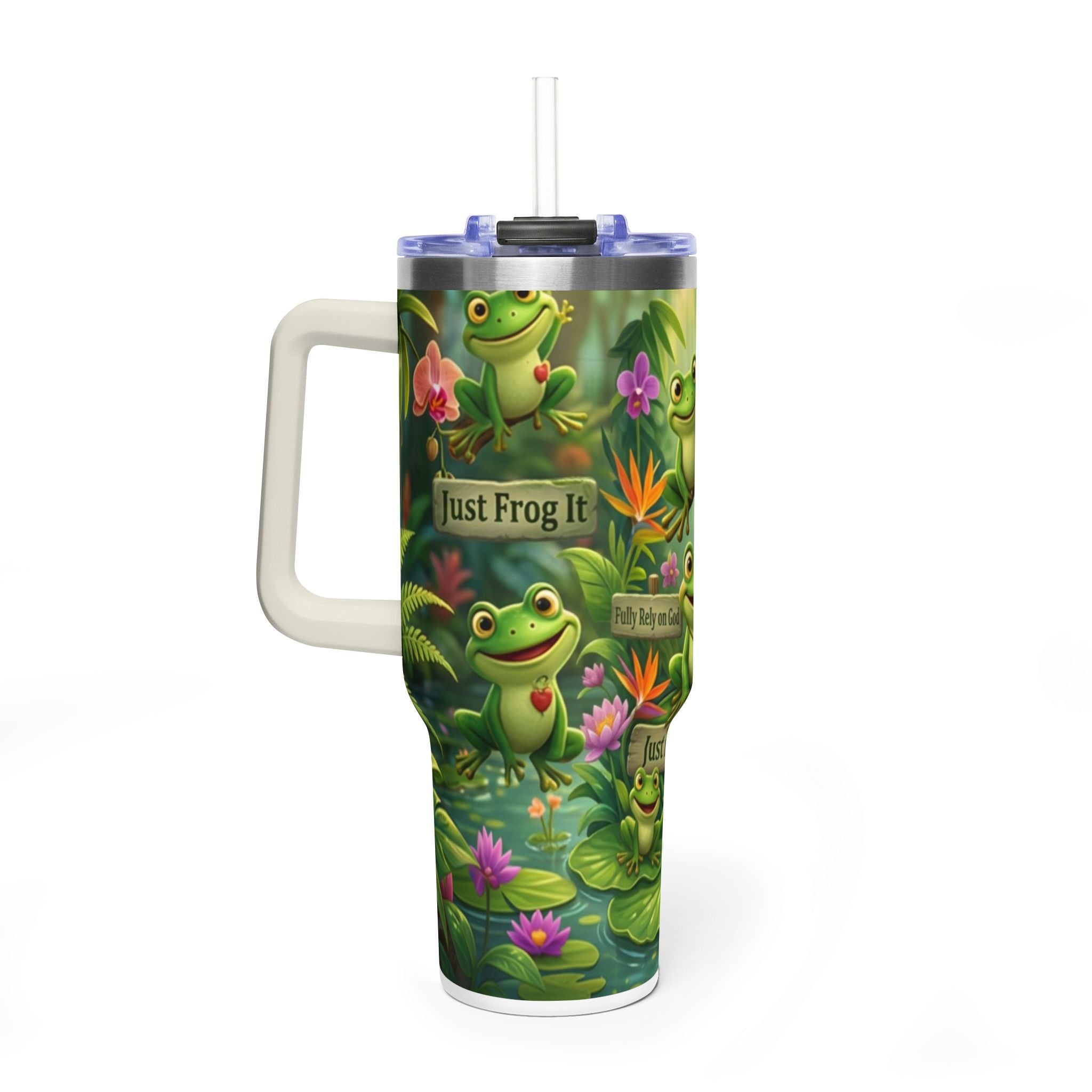 40oz Frog Tumbler – 'Just Frog It' Thermal Travel Cup