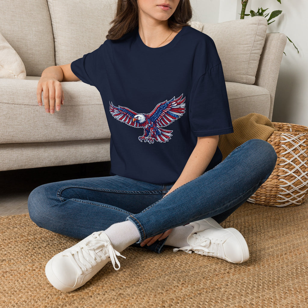 Patriotic Eagle T-Shirt — Red White & Blue Flying Eagle Tee