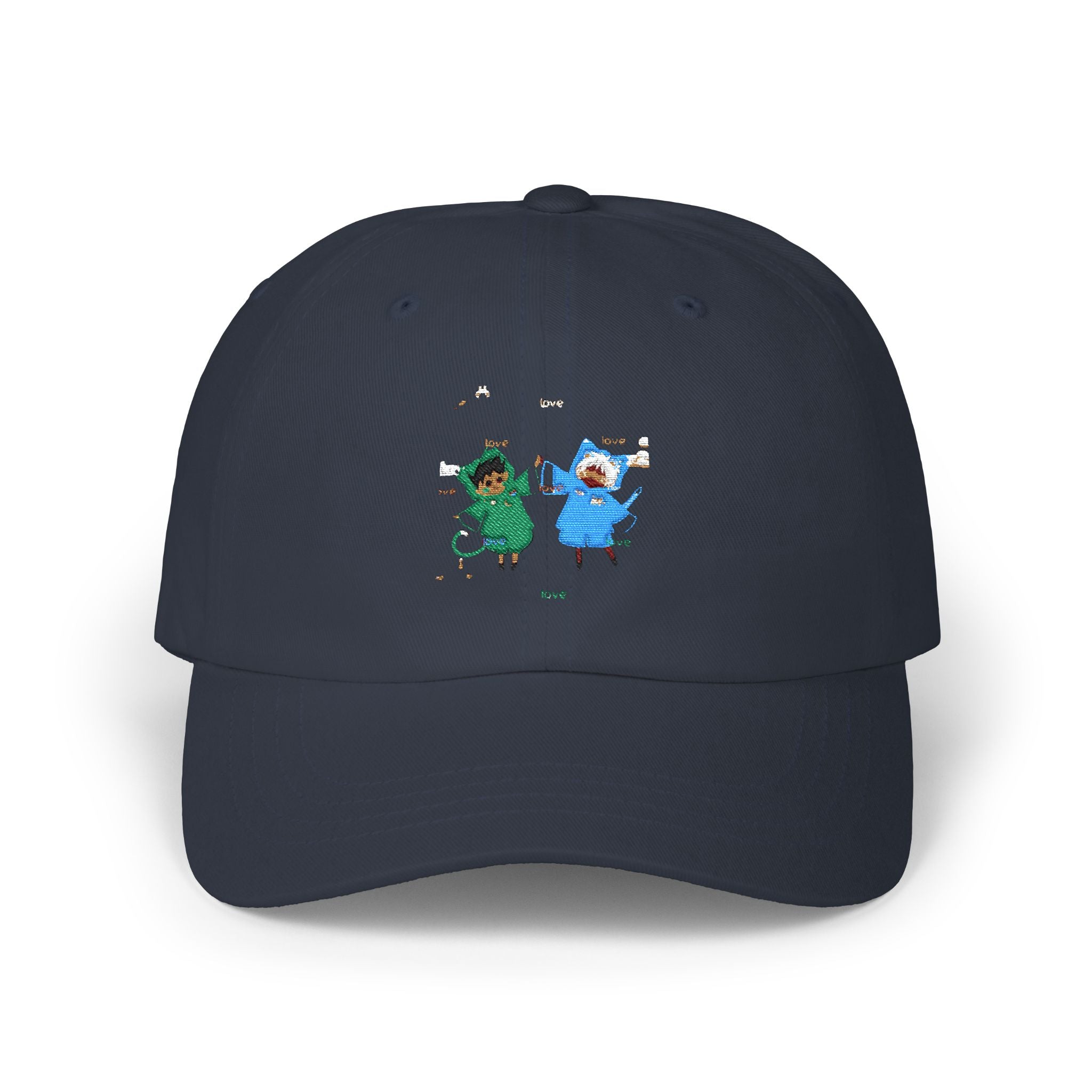 Dad Cap — Cute Watercolor Rain Kids Design (Blue & Green)