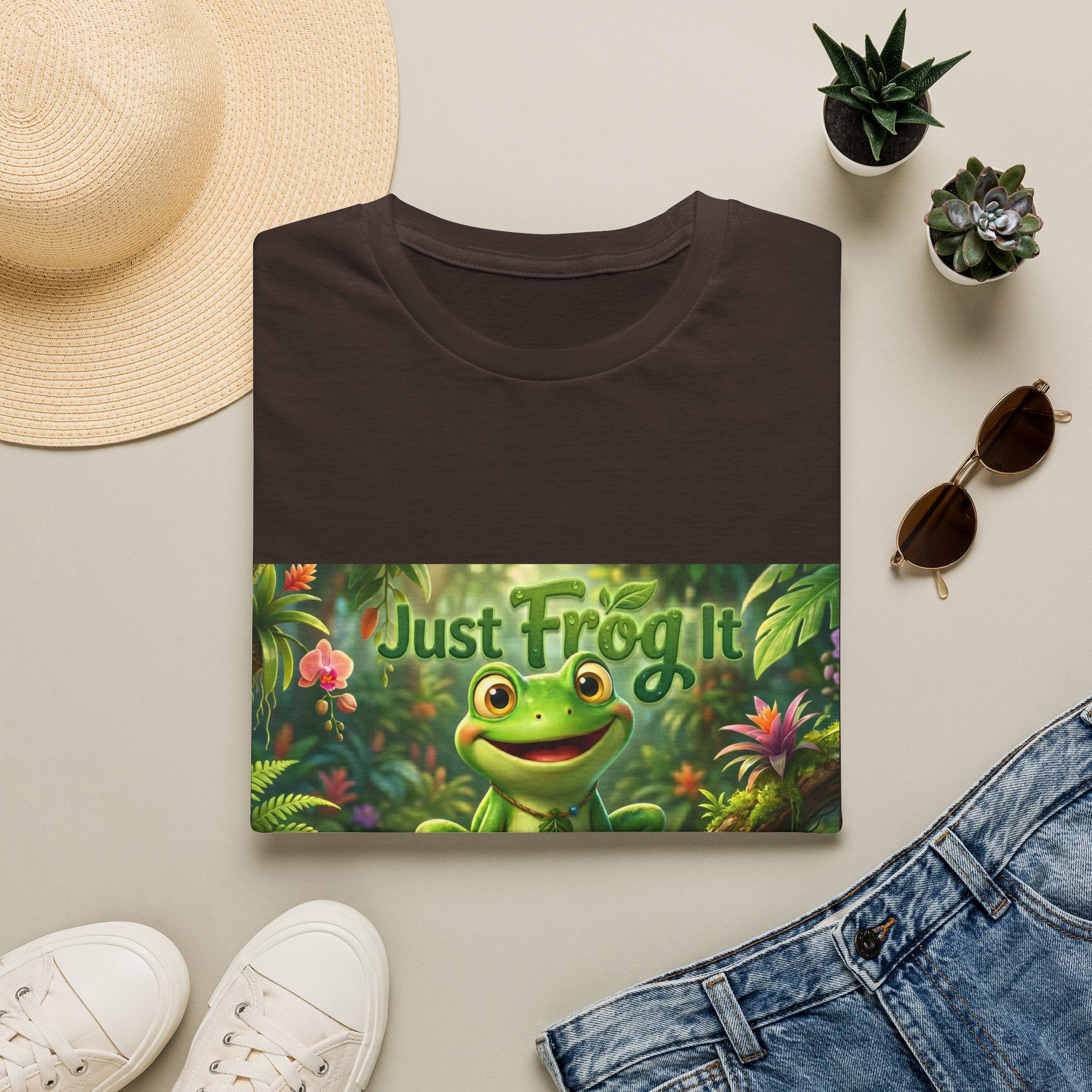 Just Frog It T-Shirt — Cute Frog Graphic Tee ("Just Frog It")