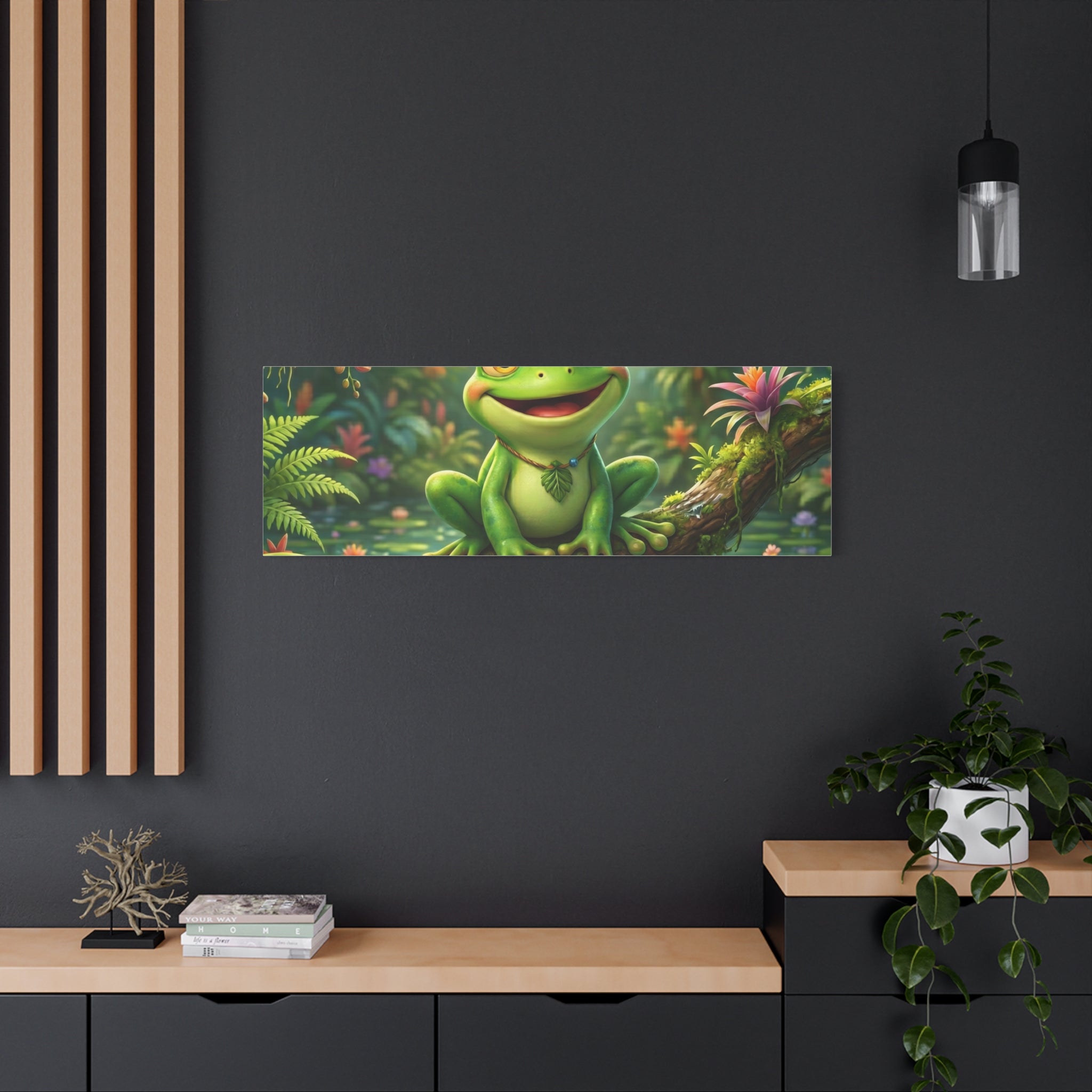 Just Frog It Canvas Wall Art — "Fully Rely on God" Inspirational Frog Print