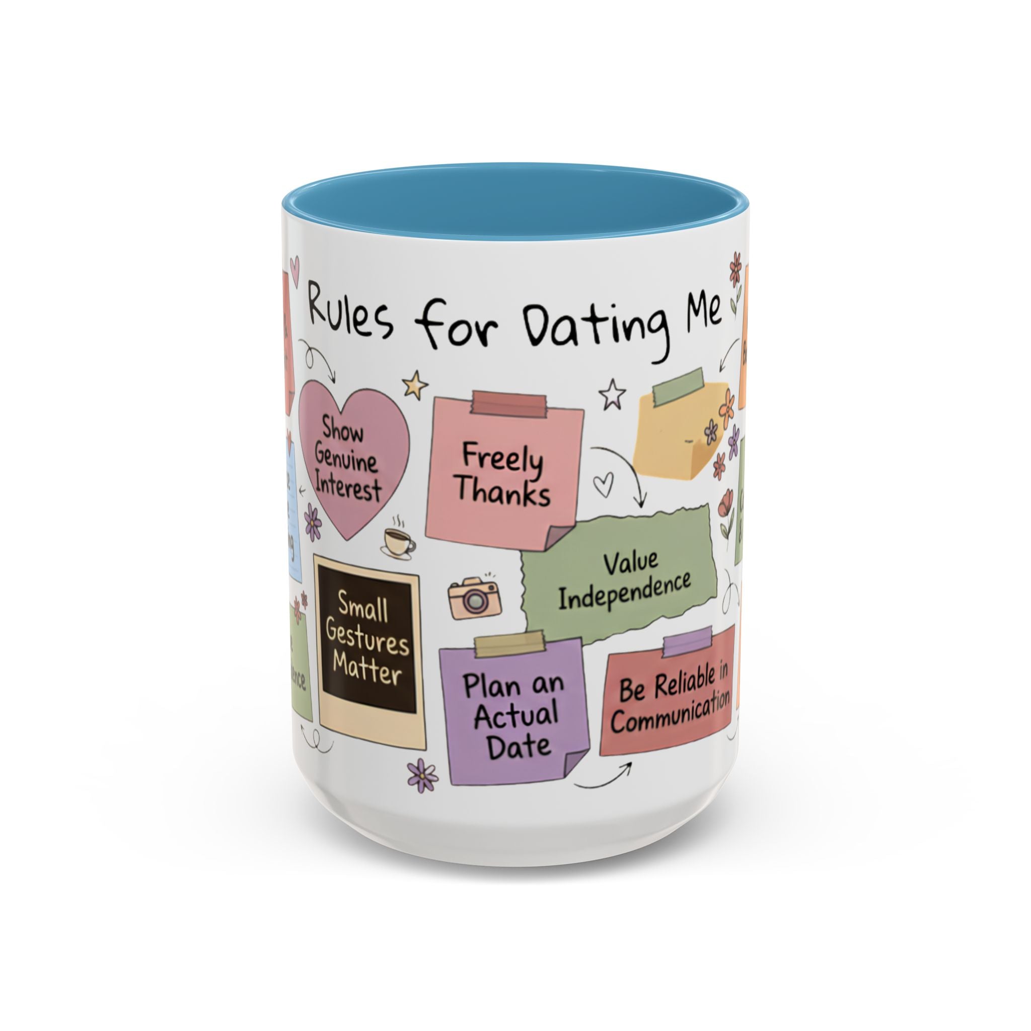 Coffee Mug — 'Rules for Dating Me' Cute Advice Graphic Mug (11/15oz)