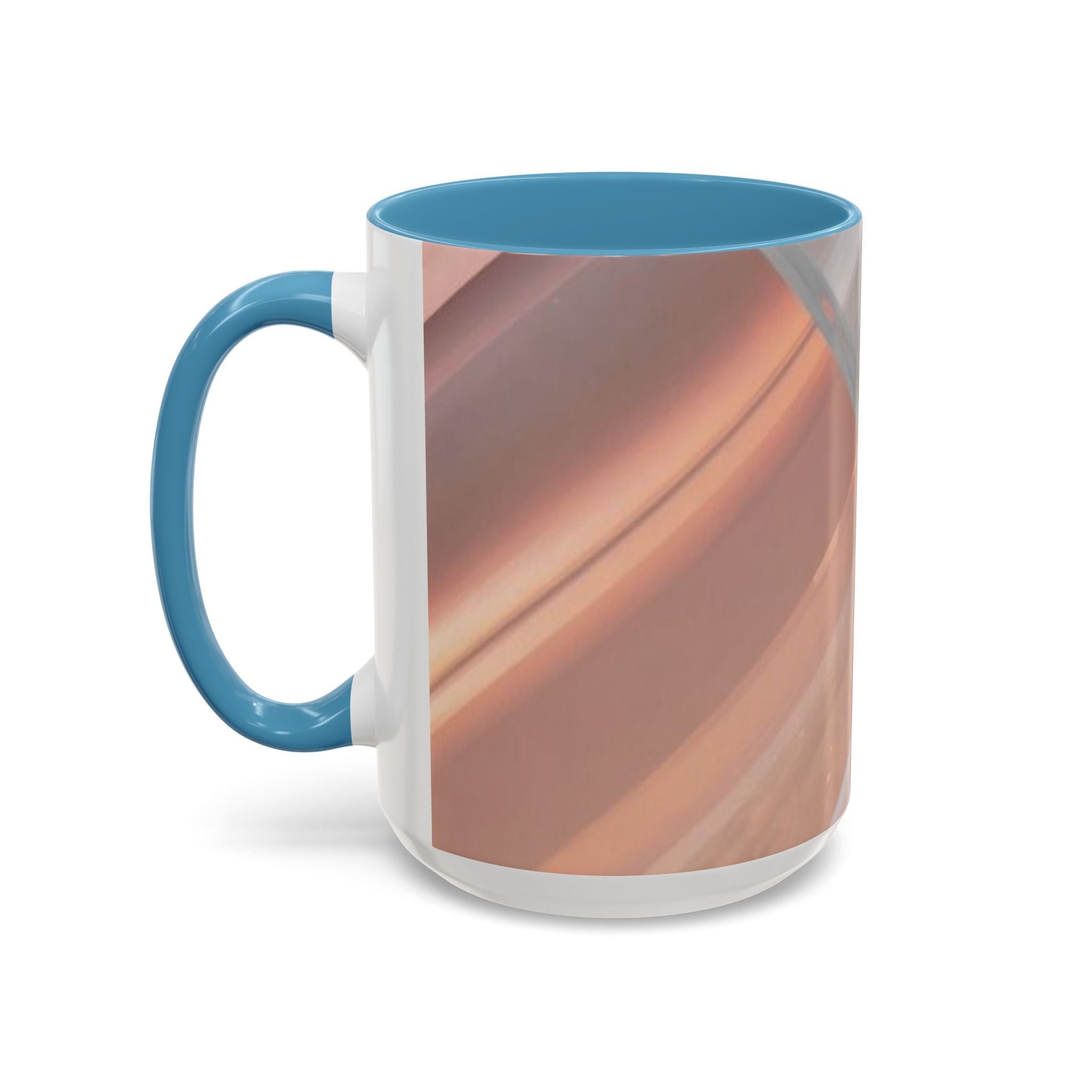 Abstract Peach Swirl Accent Coffee Mug — Modern Aesthetic Ceramic Mug
