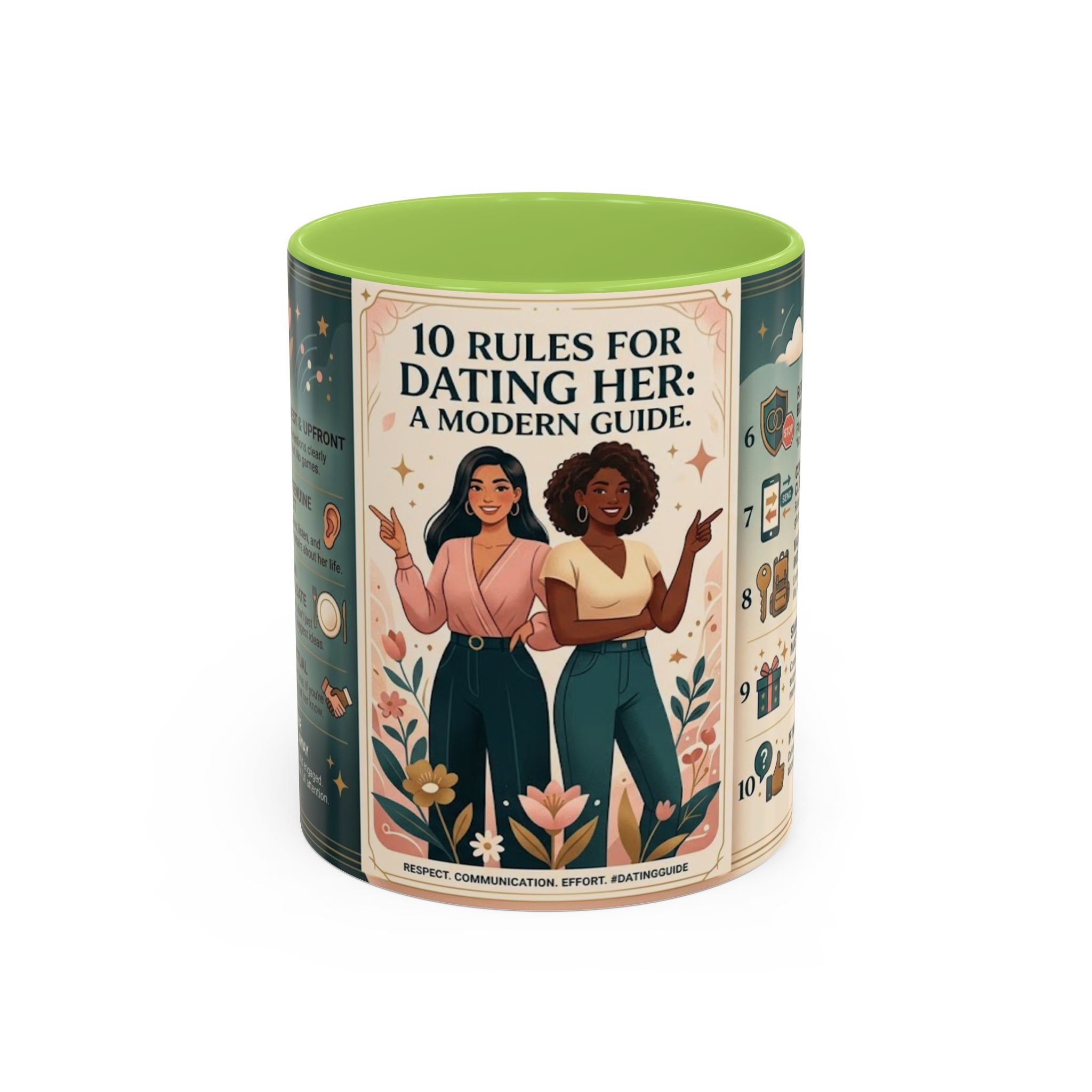 Coffee Mug - “10 Rules for Dating Her: A Modern Guide” Accent Ceramic Mug