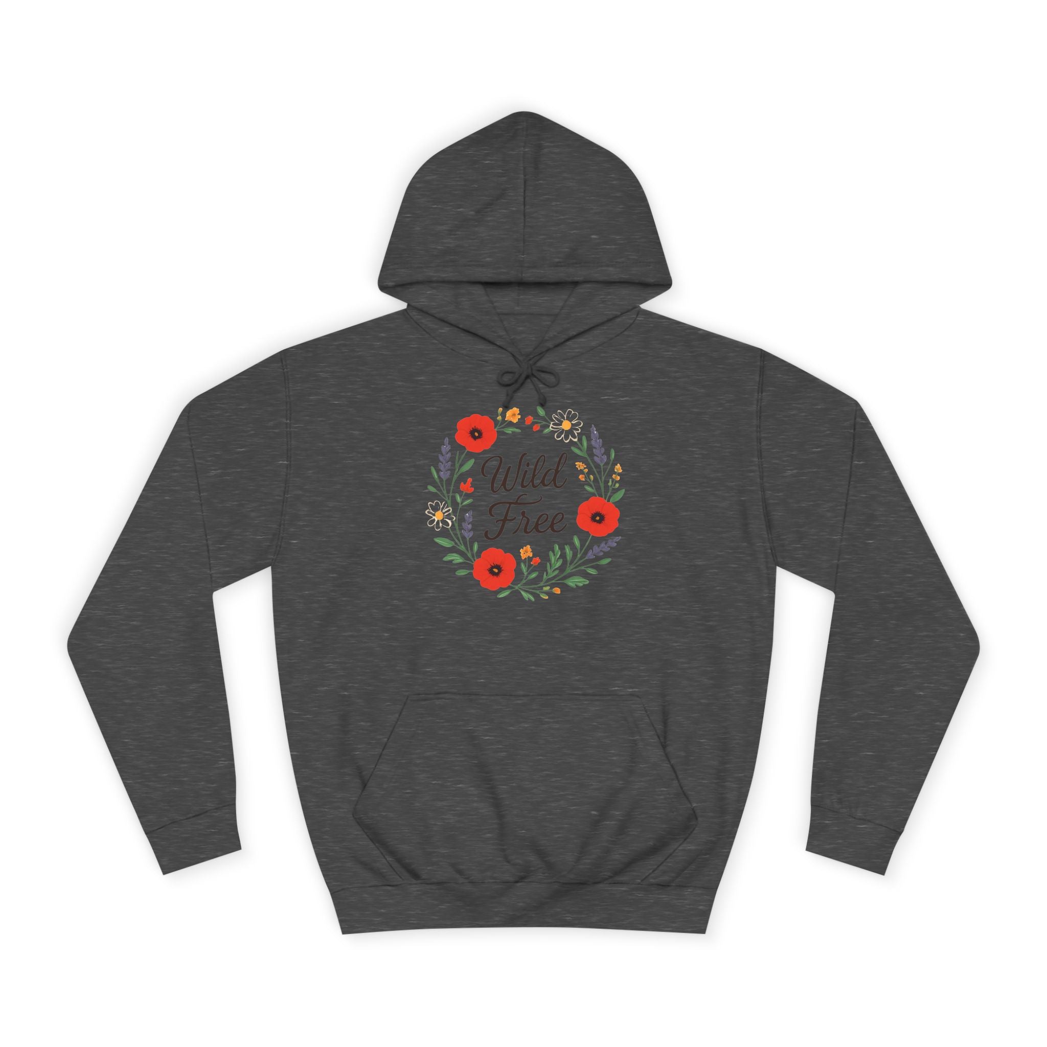Wild & Free Floral Hoodie — Women's Boho Inspirational Sweatshirt