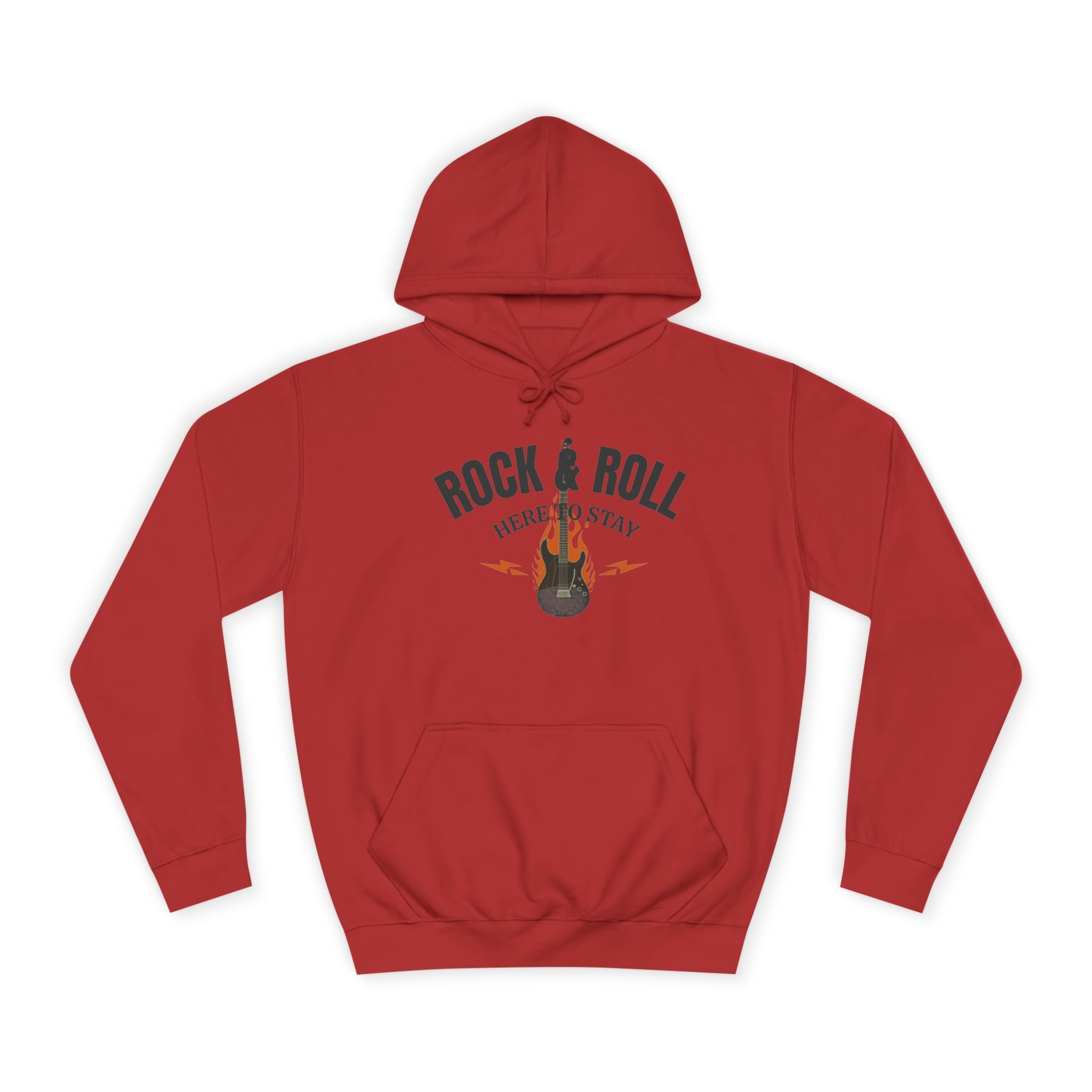 Rock & Roll Flame Guitar Hoodie — Vintage Music College Sweatshirt