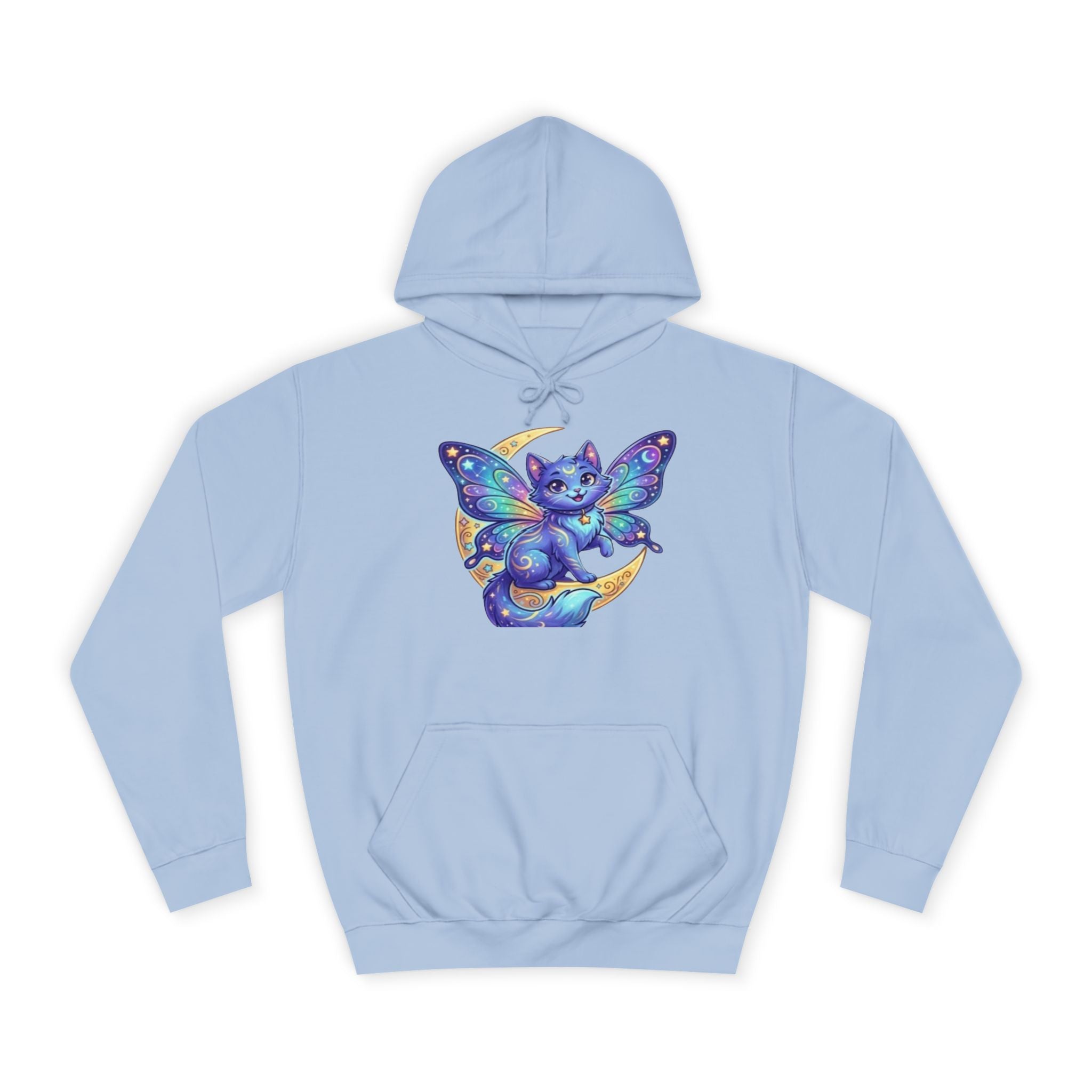 Butterfly Cat Hoodie — Cosmic Purple Kitty Graphic Pullover