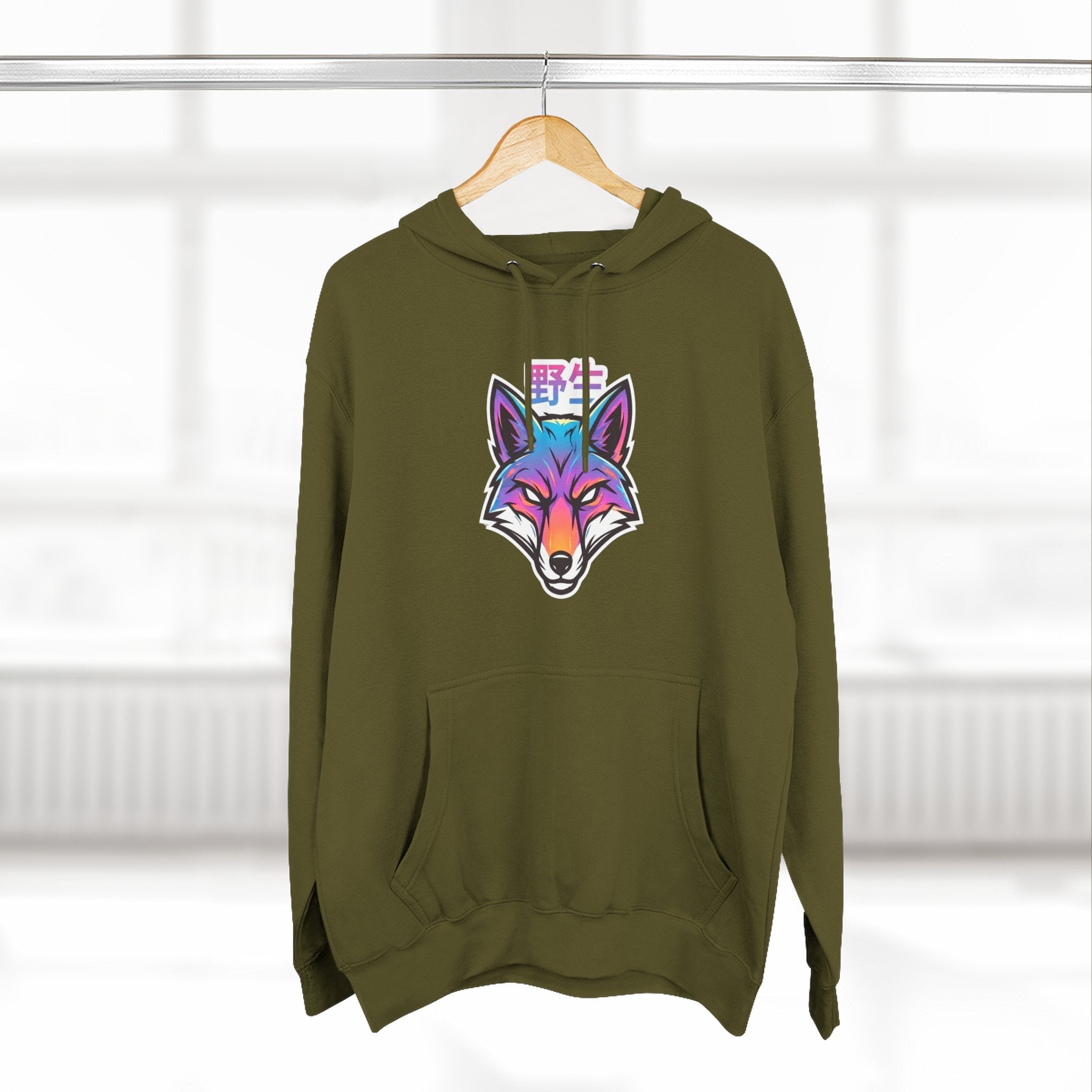 Neon Fox Hoodie — Vibrant Rainbow Fox Head Pullover