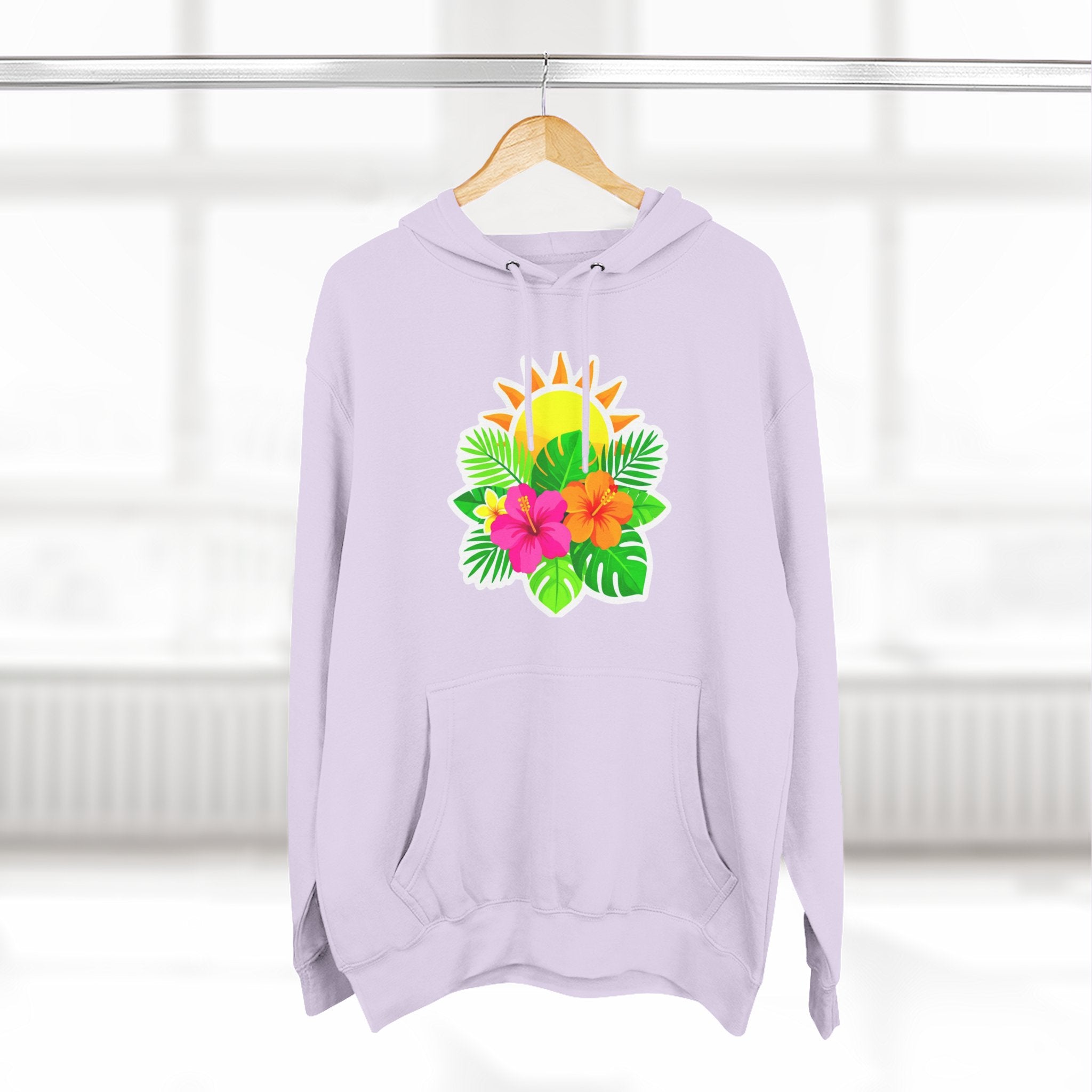 Tropical Hibiscus Hoodie — Sun & Palm Floral Pullover