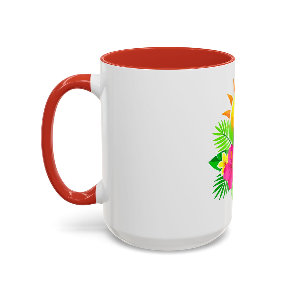 Tropical Sunrise Coffee Mug — Hibiscus Floral Travel Coffee Cup (11/15oz)