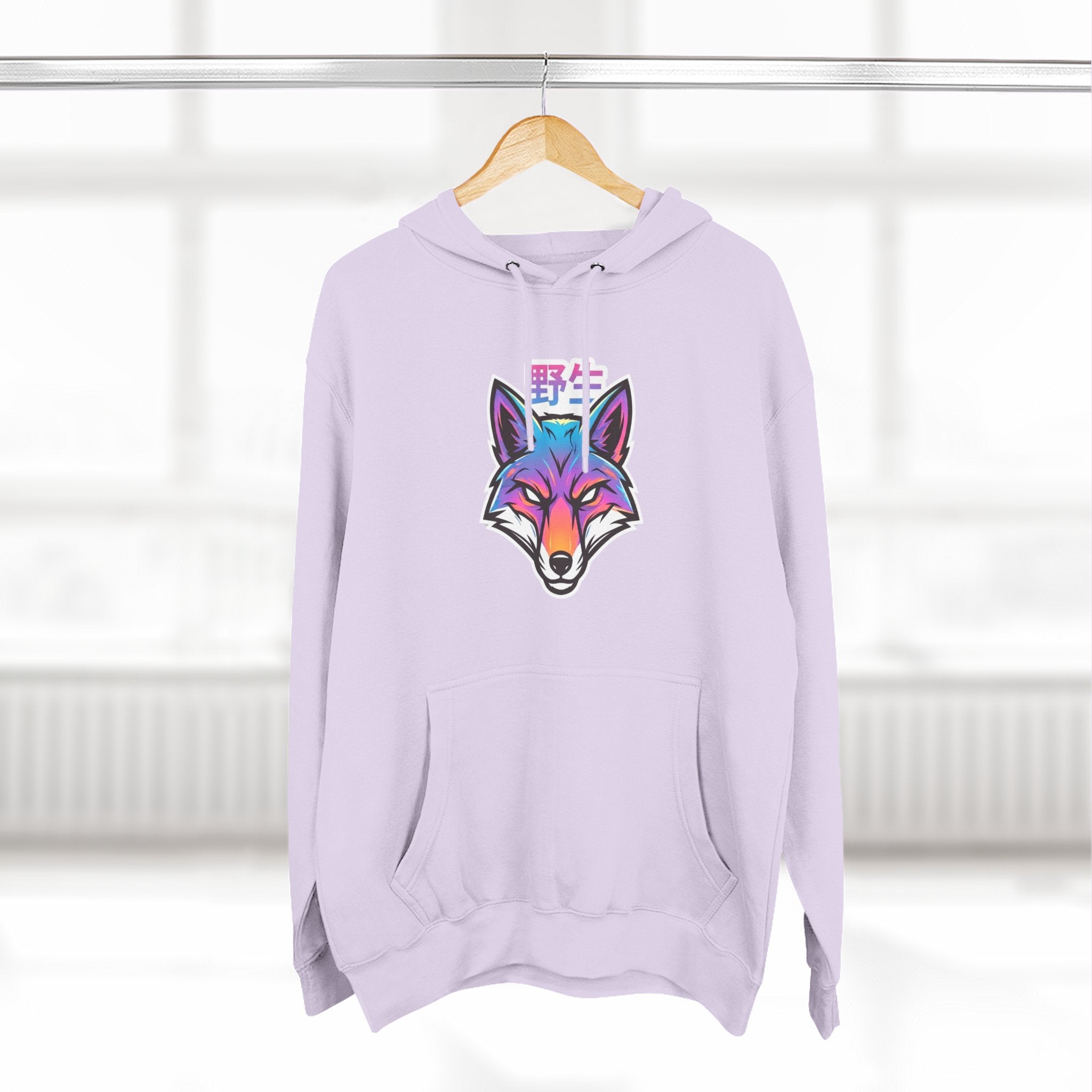 Neon Fox Hoodie — Vibrant Rainbow Fox Head Pullover