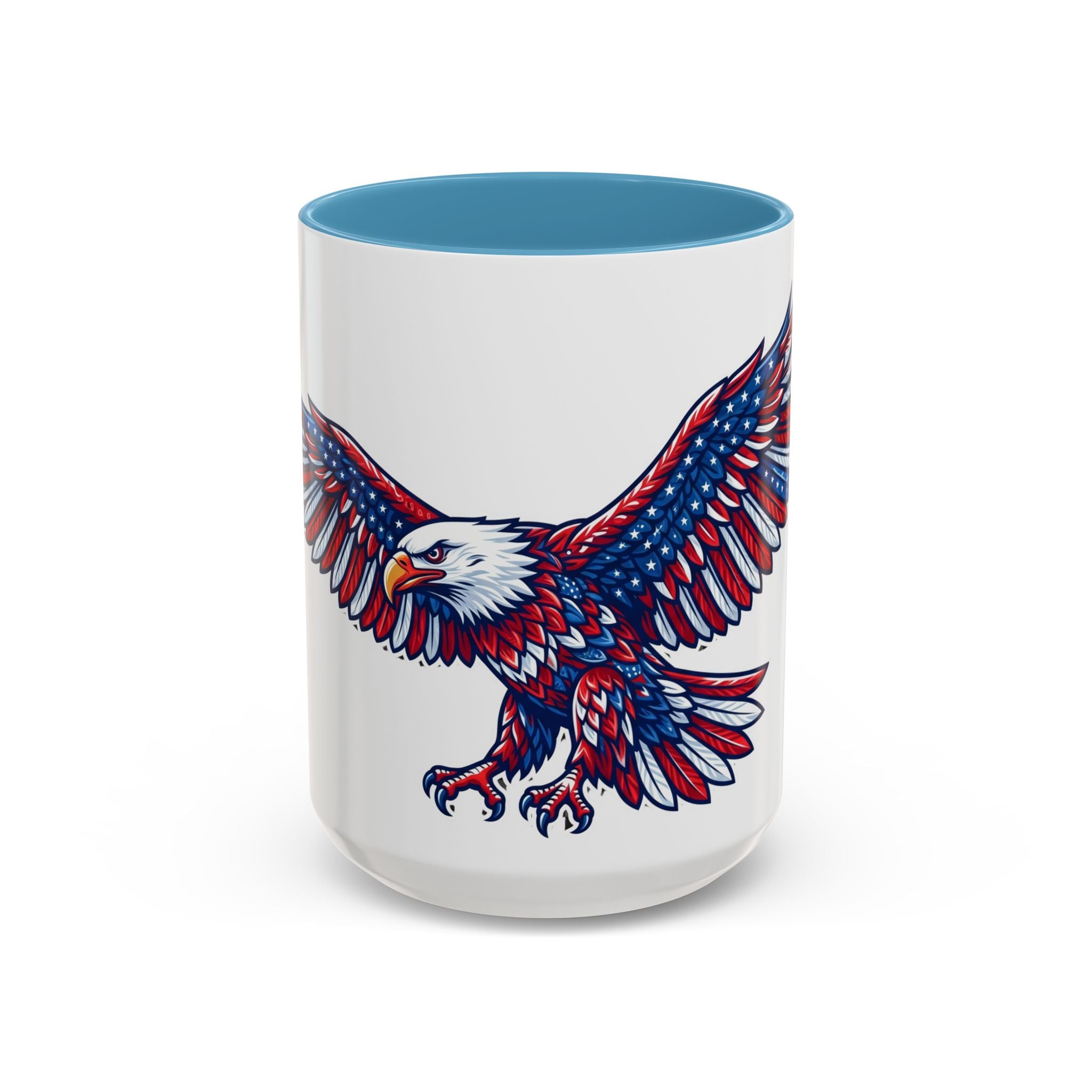 Patriotic Eagle Accent Coffee Mug — Red White & Blue Flying Eagle (11/15oz)