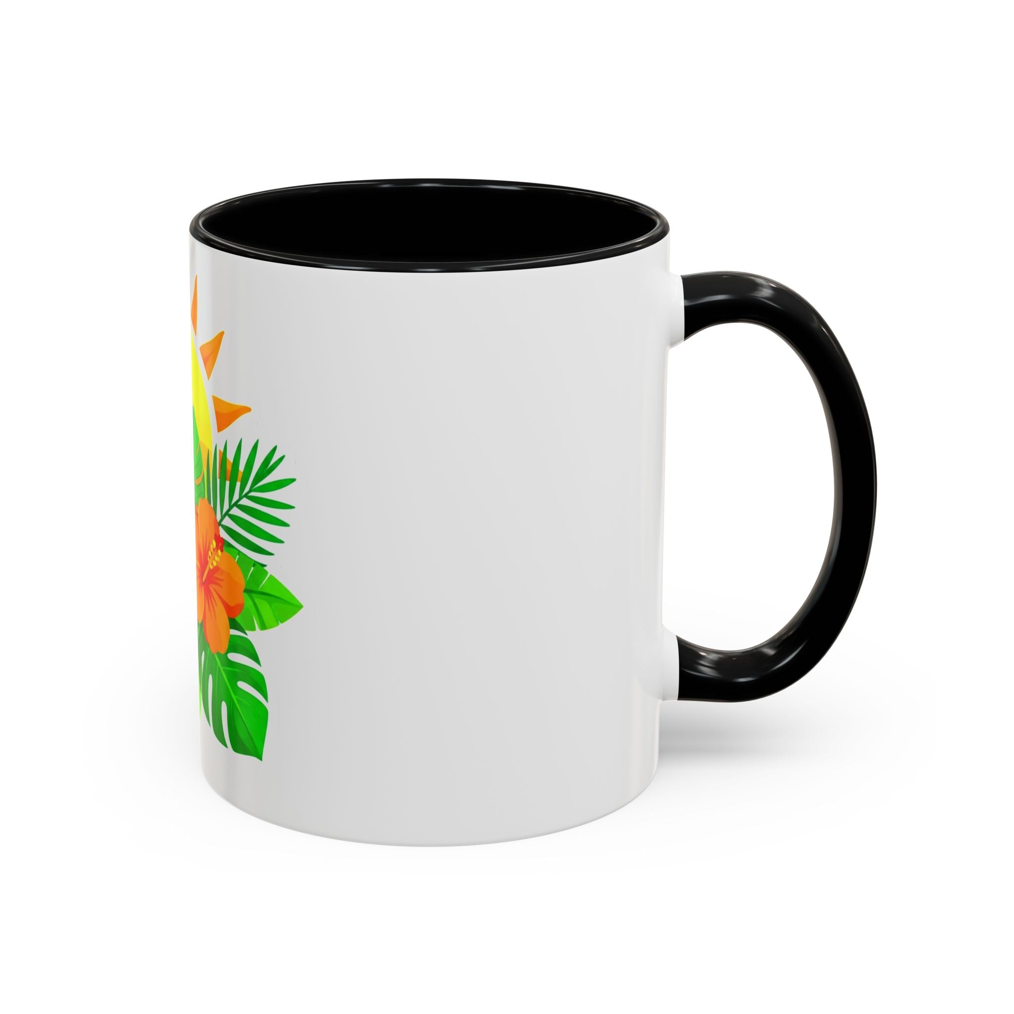 Tropical Sunrise Coffee Mug — Hibiscus Floral Travel Coffee Cup (11/15oz)