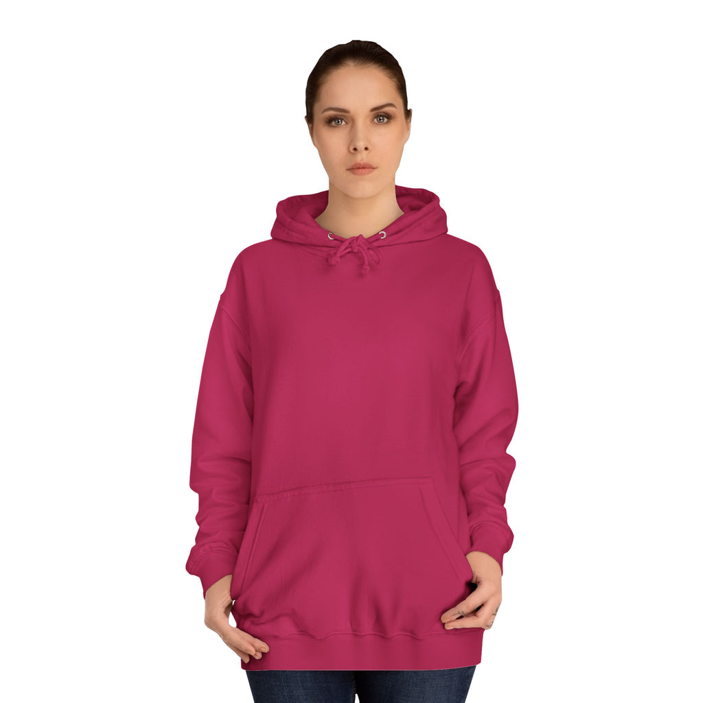 College Hoodie — Retro Sticky Notes Back Print, Cute Study Vibes