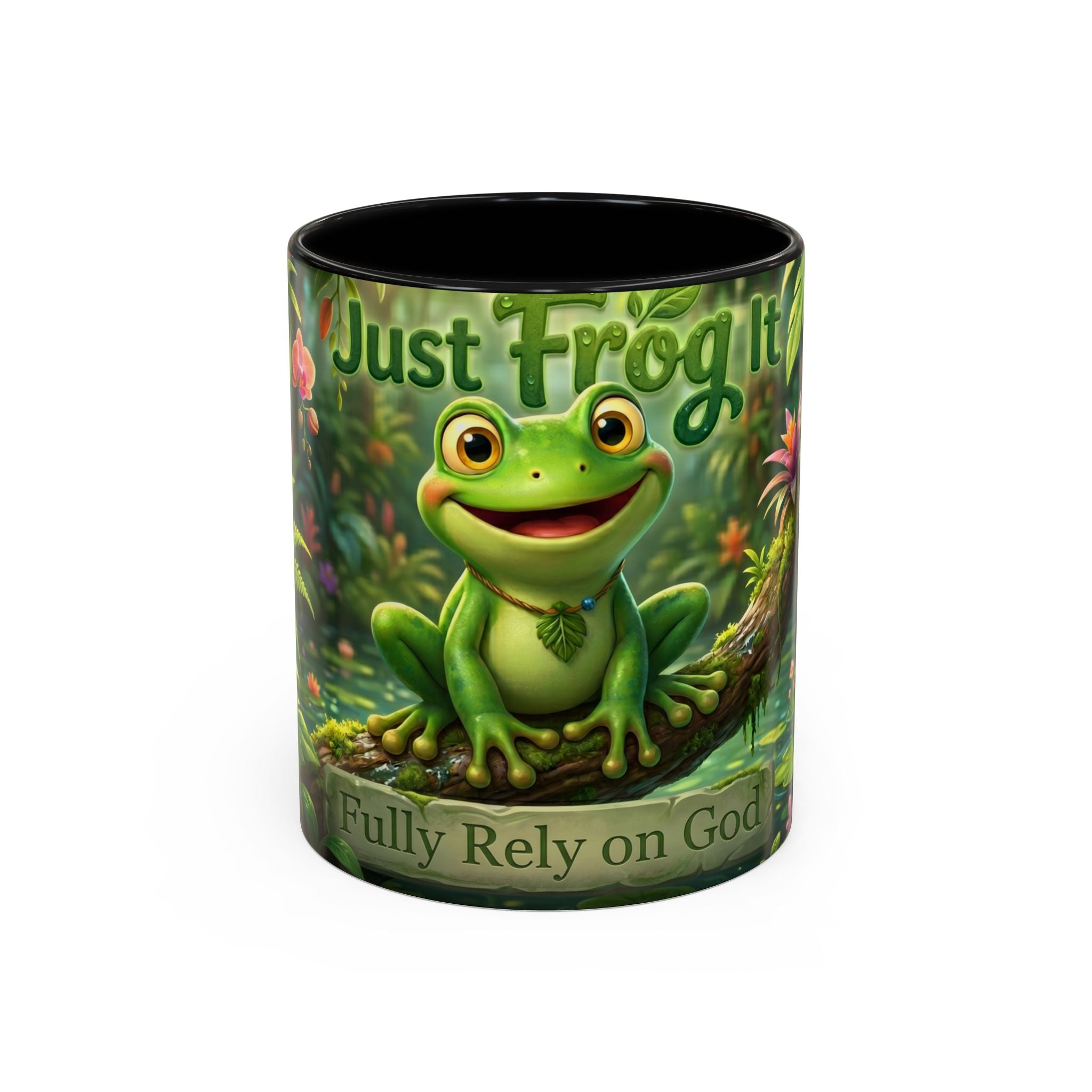 Just Frog It Coffee Mug — Faith-Inspired Cute Frog Accent Mug (11/15oz)