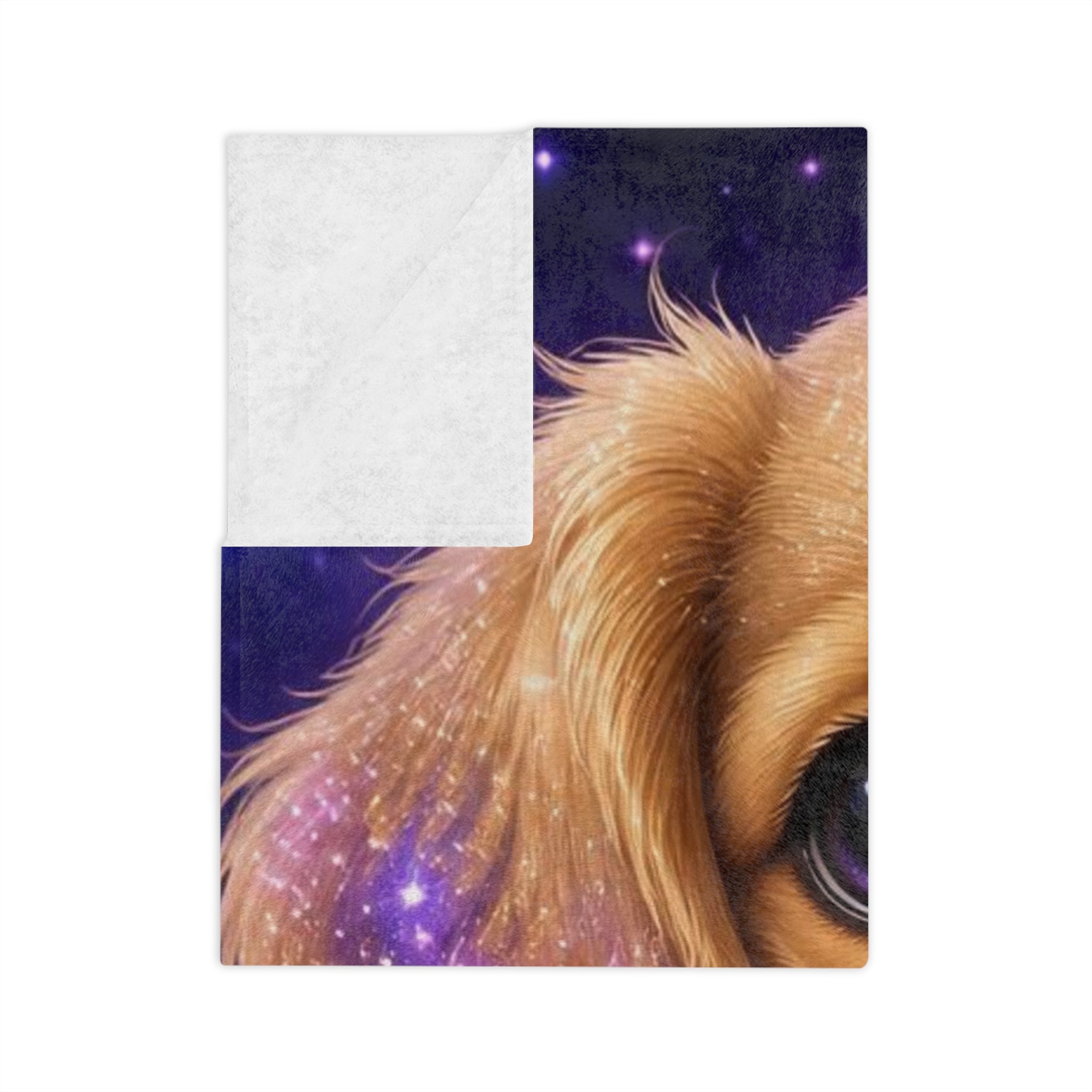Personalized Galaxy Puppy Velveteen Microfiber Blanket – Cute 'Lily' Dog Design, Cozy Gift for Kids & Pet Lovers