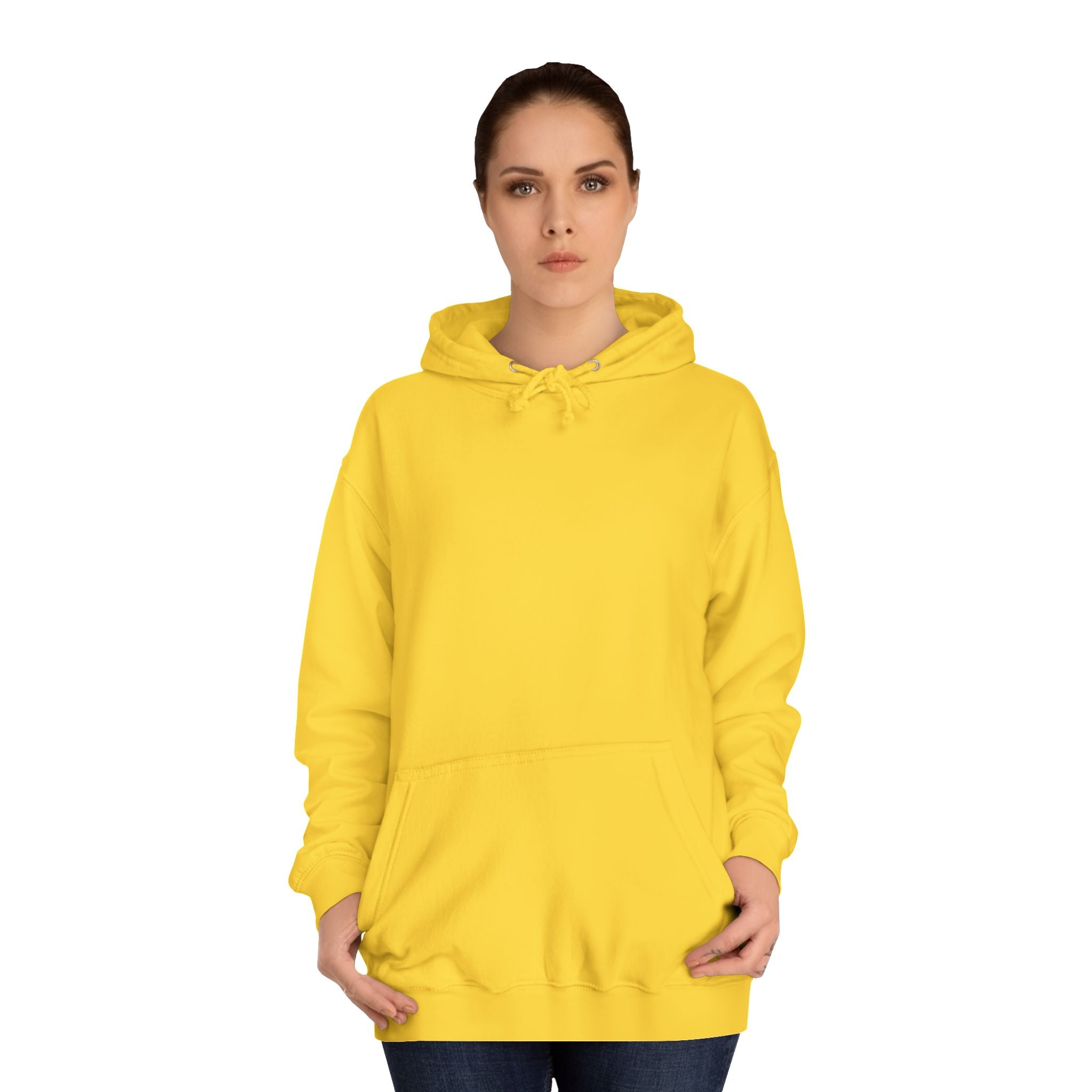 College Hoodie — Retro Sticky Notes Back Print, Cute Study Vibes