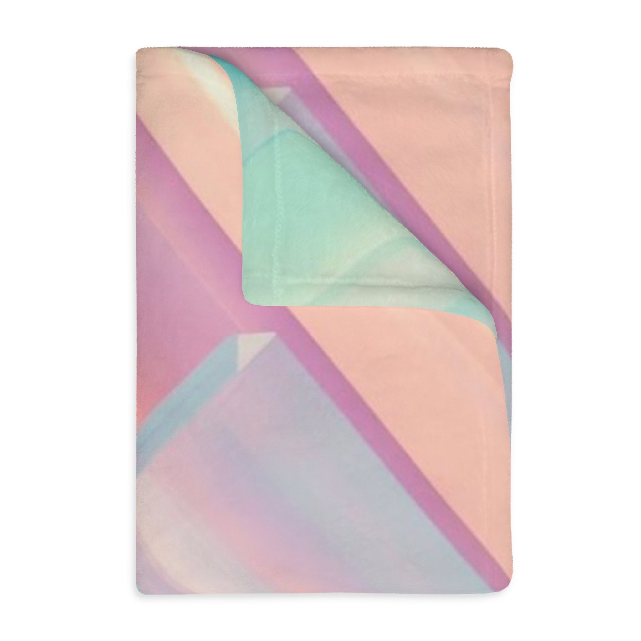 Pastel Prism Velveteen Blanket — Soft Microfiber Throw with Abstract Gradient Design