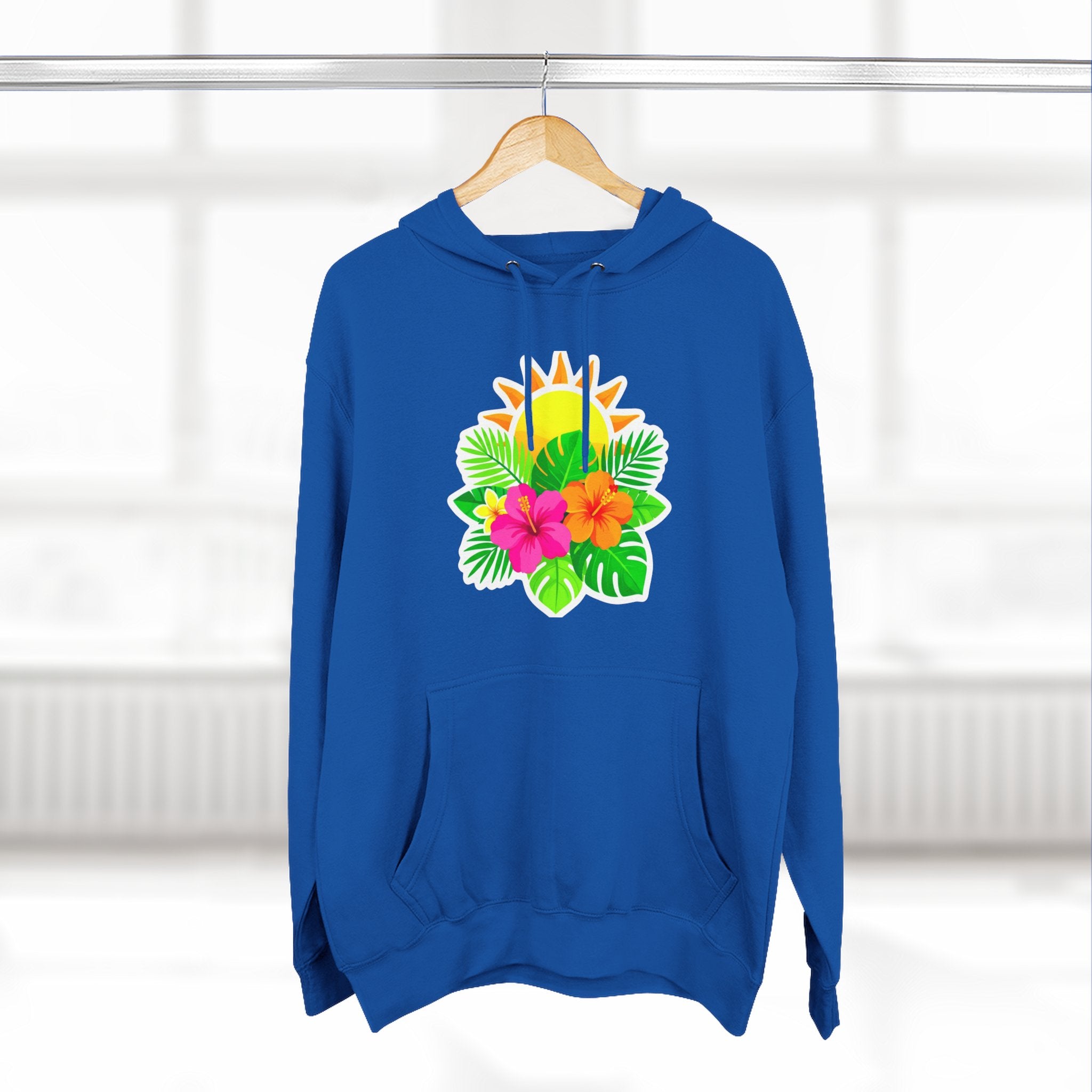 Tropical Hibiscus Hoodie — Sun & Palm Floral Pullover