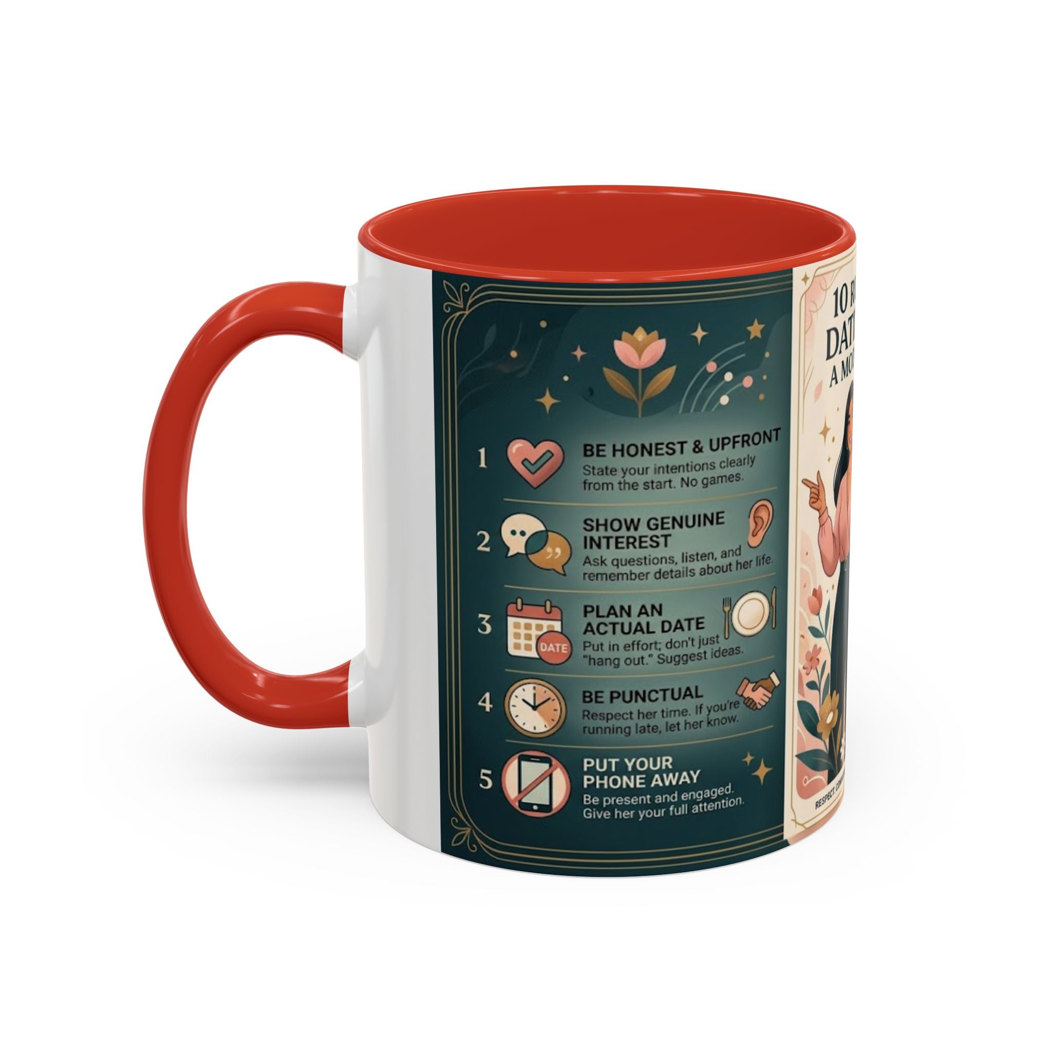 Coffee Mug - “10 Rules for Dating Her: A Modern Guide” Accent Ceramic Mug