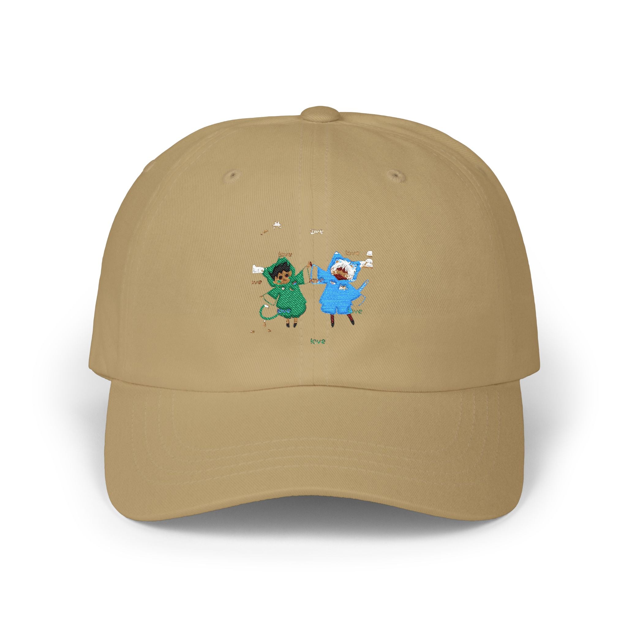 Dad Cap — Cute Watercolor Rain Kids Design (Blue & Green)